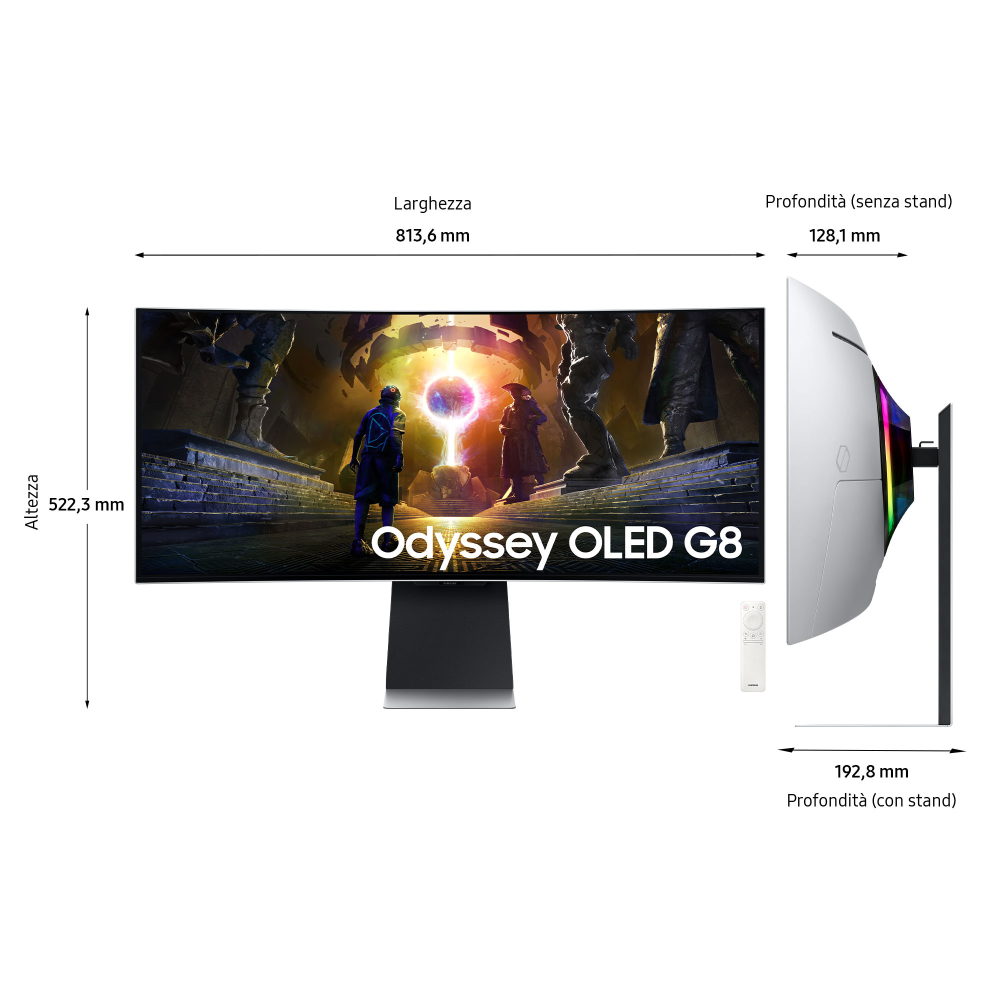 Samsung LS34DG850SUXEN Monitor Gaming Odyssey Oled 34 Pollici UWQHD 175Hz - immagine 2