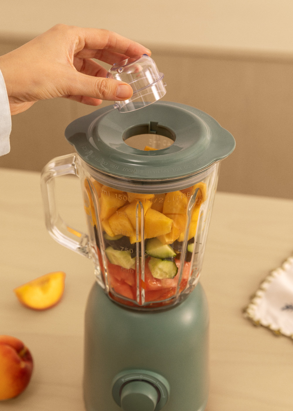 Create Blender Matt Verde Frullatore con Bicchiere in Vetro 800W - immagine 3
