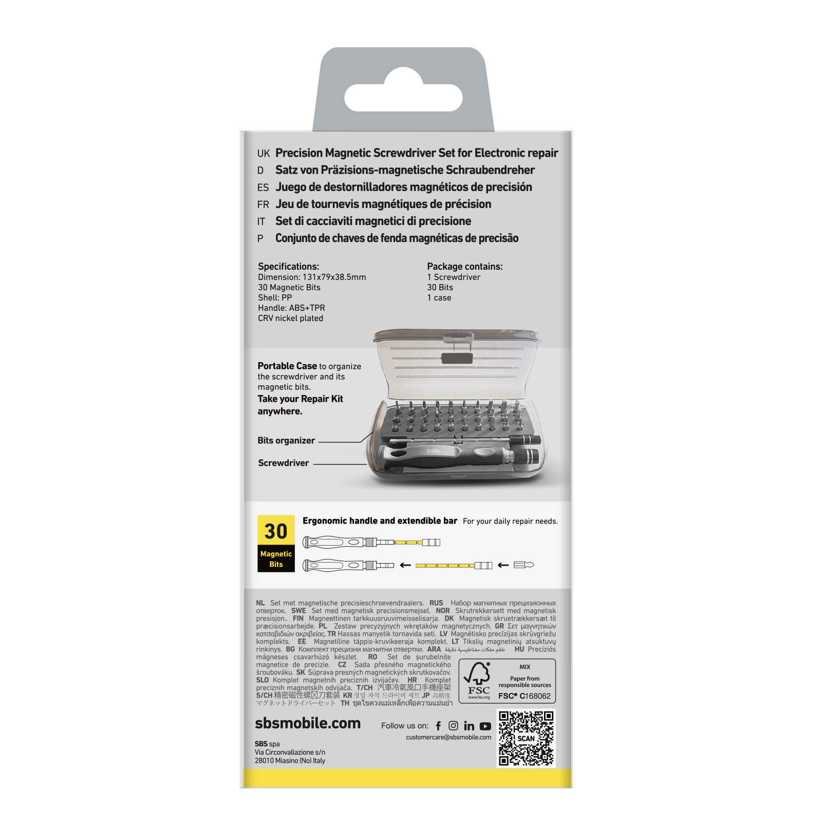 SBS TESCREWSET Kit Cacciavite e Punte per Riparazione di Device Elettronici - immagine 3