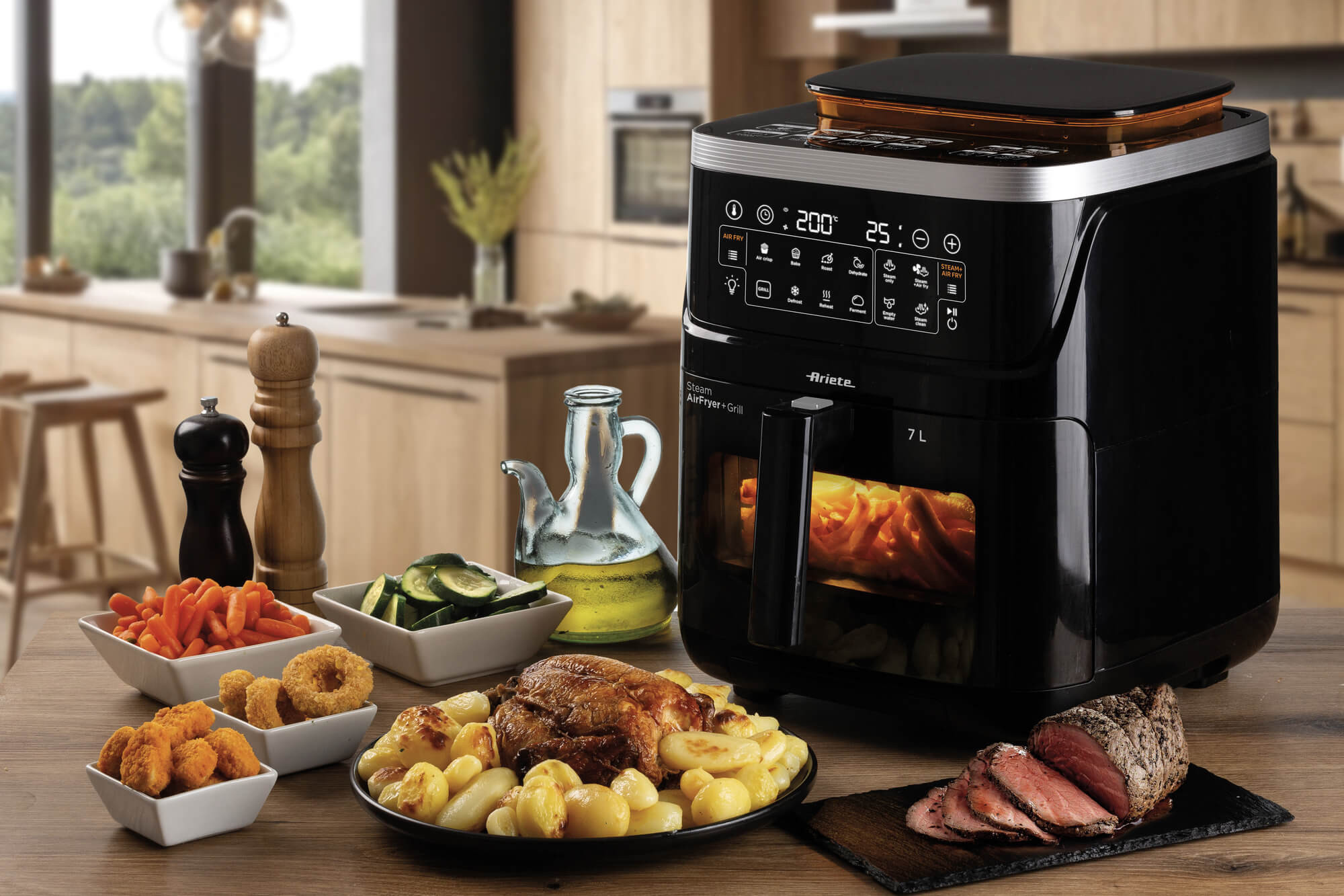 Ariete Friggitrice ad Aria Con Funzione Vapore e Grill 1700w Capacita 7 Litri - immagine 6