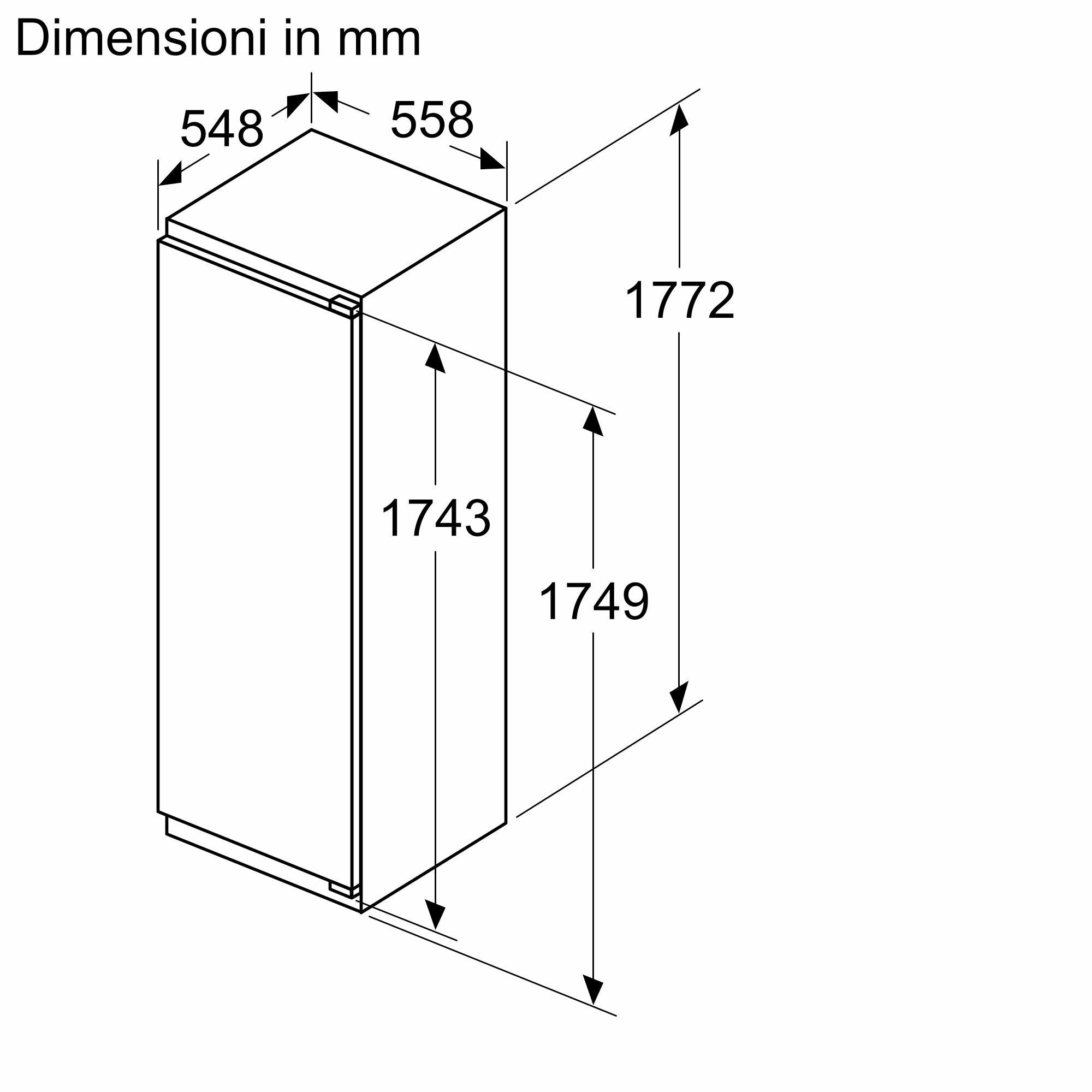 Bosch KIL82NSE0 Frigorifero Monoporta da Incasso 280 LT Alto 177.5CM Ventilato - immagine 3