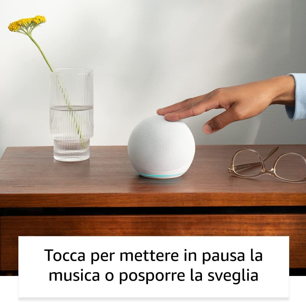 Echo Dot 5 Gen Bianco Altoparlante Intelligente con Alexa Wi-Fi e Bluetooth - immagine 6