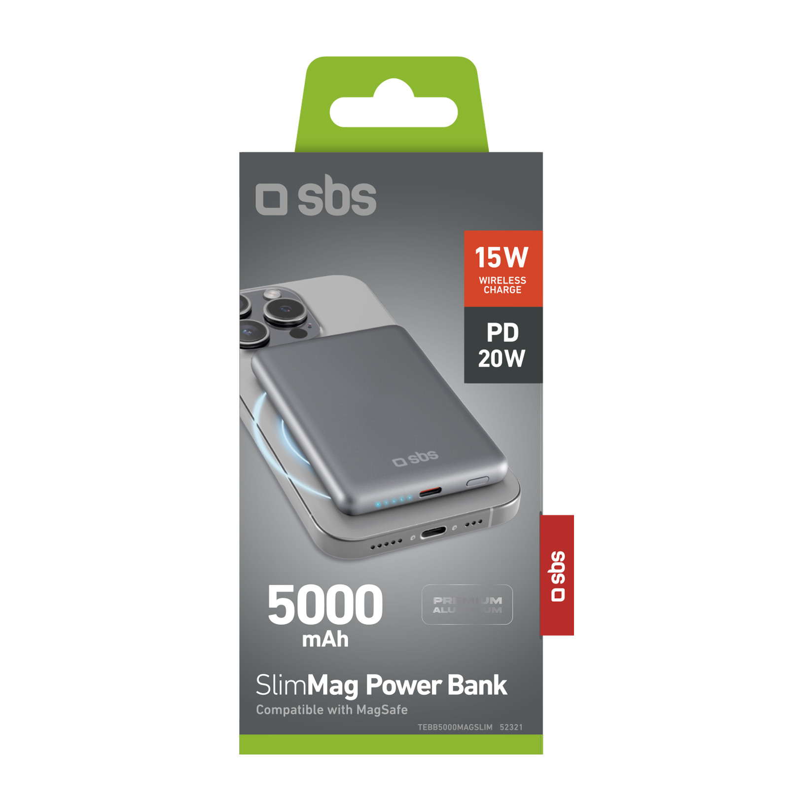SBS TEBB5000MAGSLIM Powerbank 5000mAh Type-C Compatibile con MagSafe - immagine 2