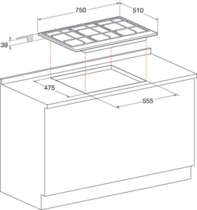 Hotpoint-Ariston PCN752TIXHAR Piano Cottura Gas 75CM 5 Fuochi Griglie Smaltate - immagine 4