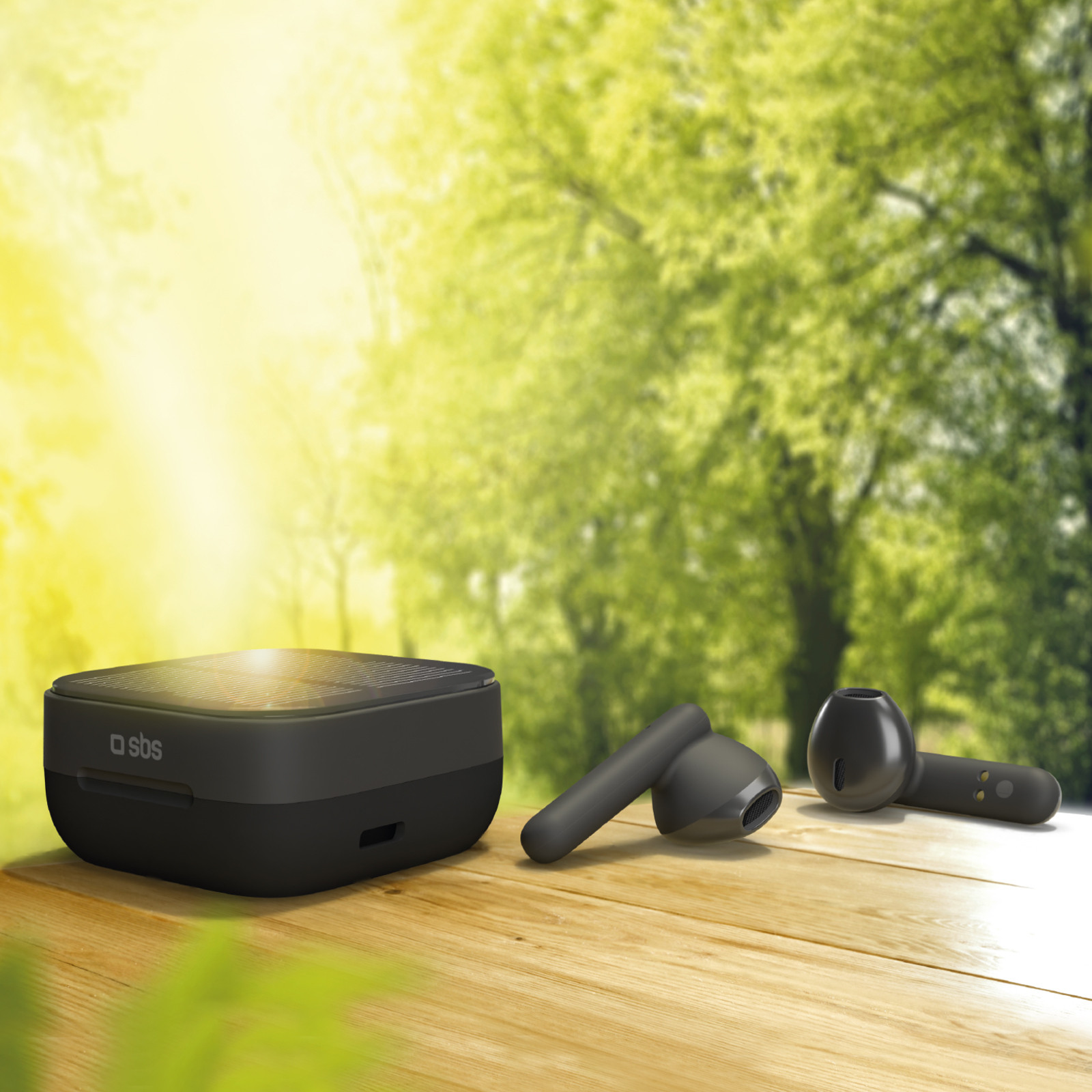 SBS Solar Twin Kobo Auricolari TWS con Basetta per Ricarica Standard e Solare - immagine 3