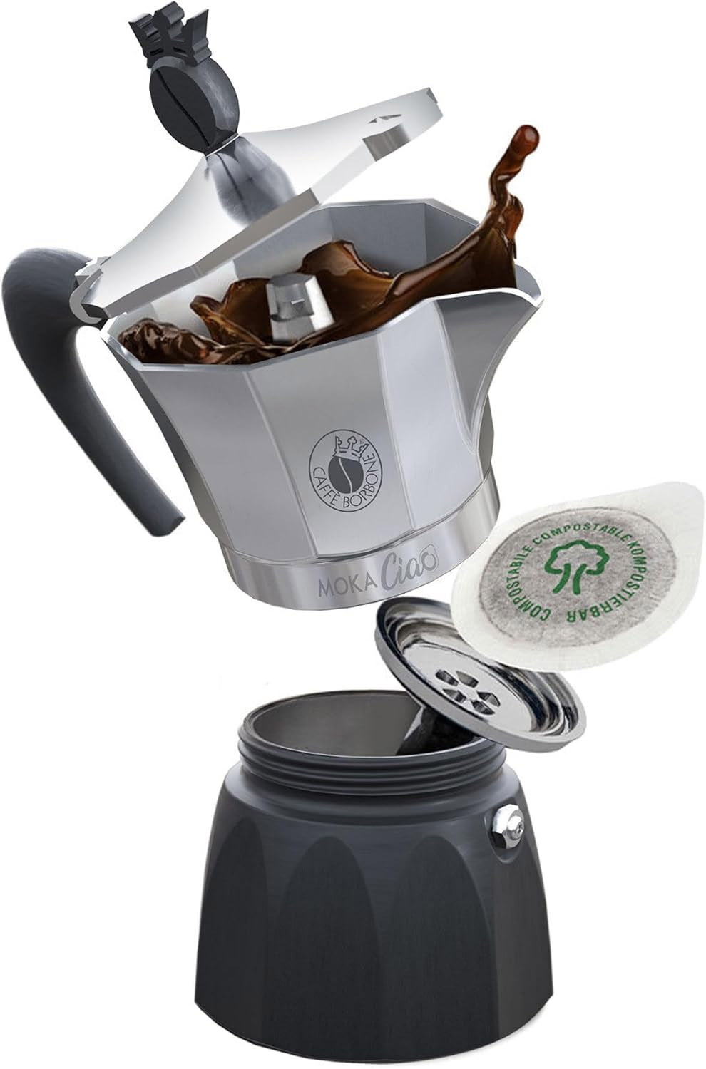 Caffe Borbone MokaCiao Moka a Cialde per Piani Induzione 3 Tazze con 15 Cialde - immagine 2