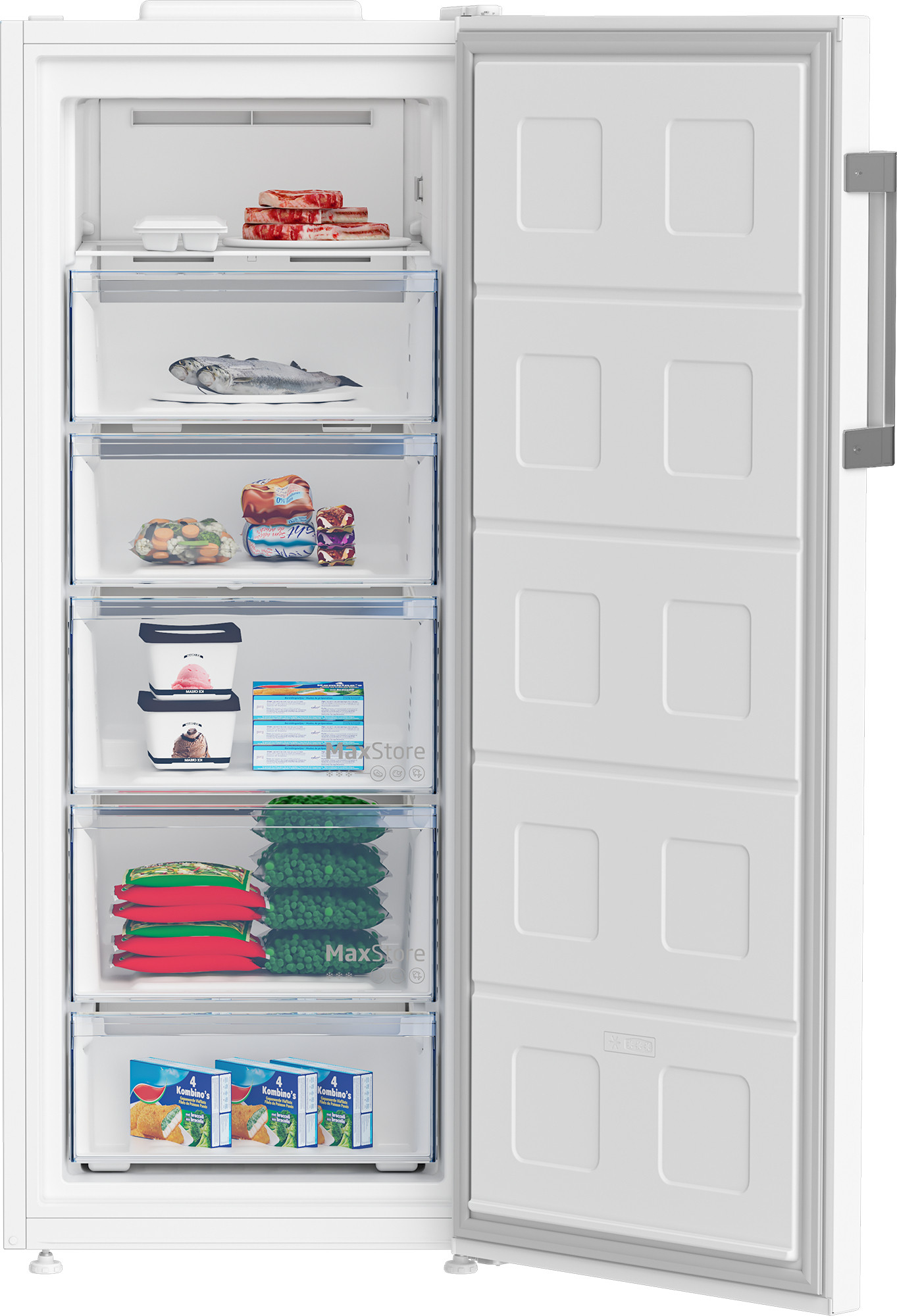 Beko B3RFNE274W Congelatore Verticale 271 Litri Nofrost 5 Cassetti - immagine 3