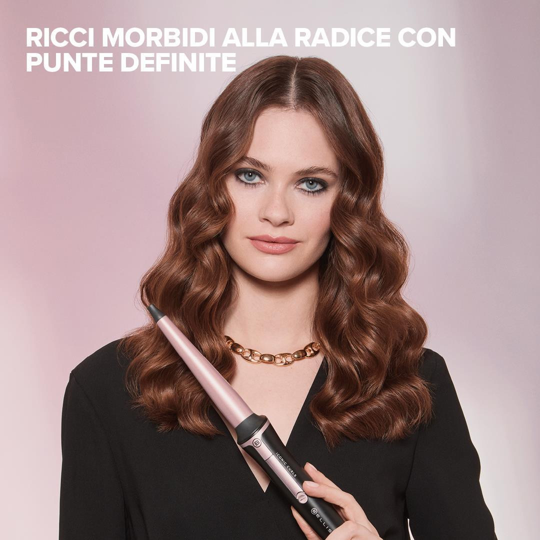 Imetec Bellissima Iconic Curls Ferro Arricciacapelli Conico Rivestito Ceramica - immagine 2