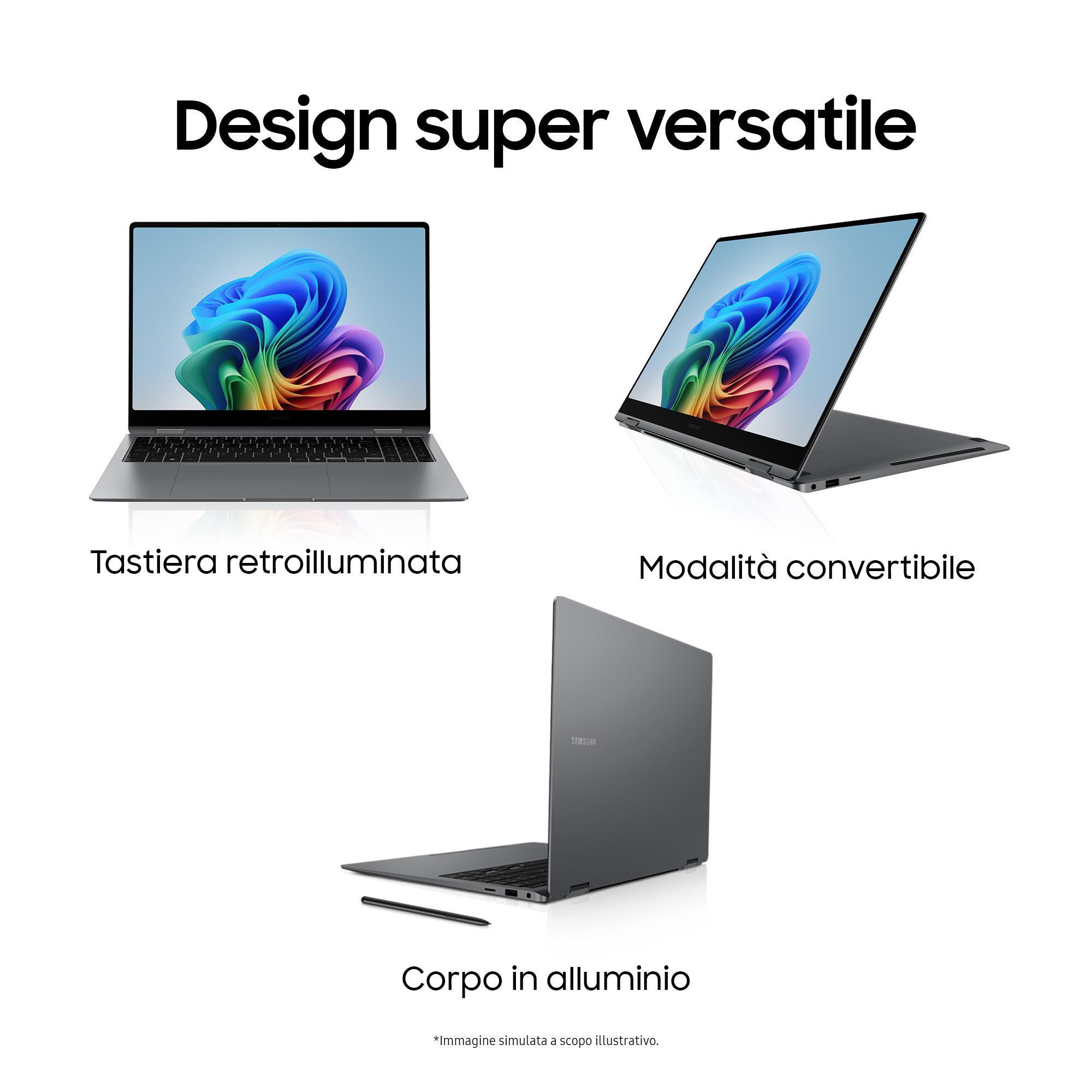 Samsung Book5 Pro 360 Notebook 16 Pollici U7-256V 16GB 512GB - immagine 2