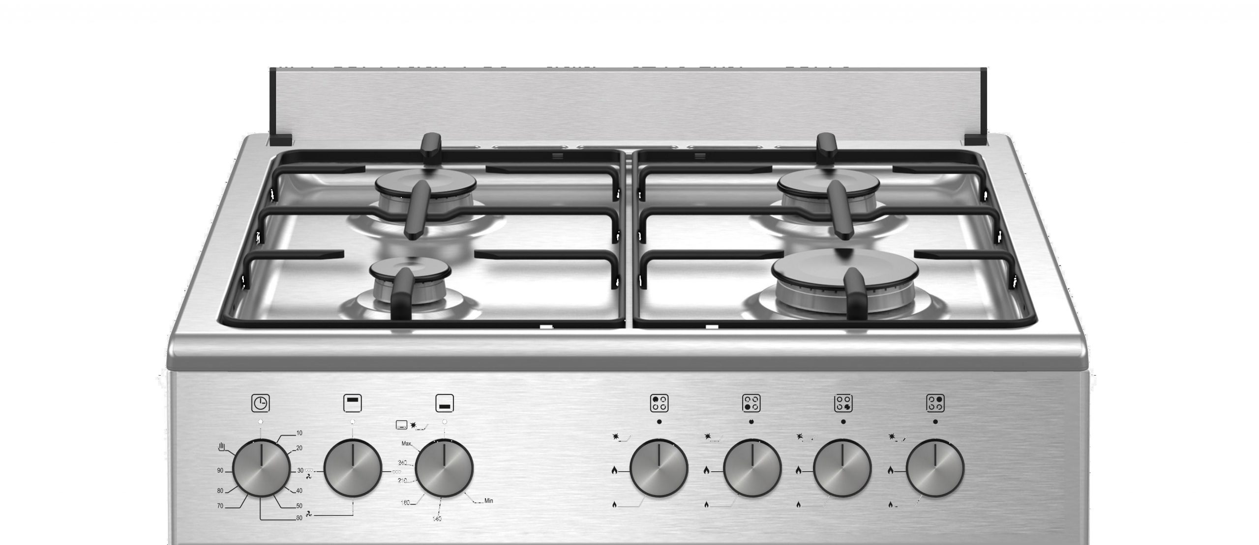 La Germania SE664GX24 Inox Cucina 60CM 4 Fuochi a Gas Forno Ventilato a Gas - immagine 2