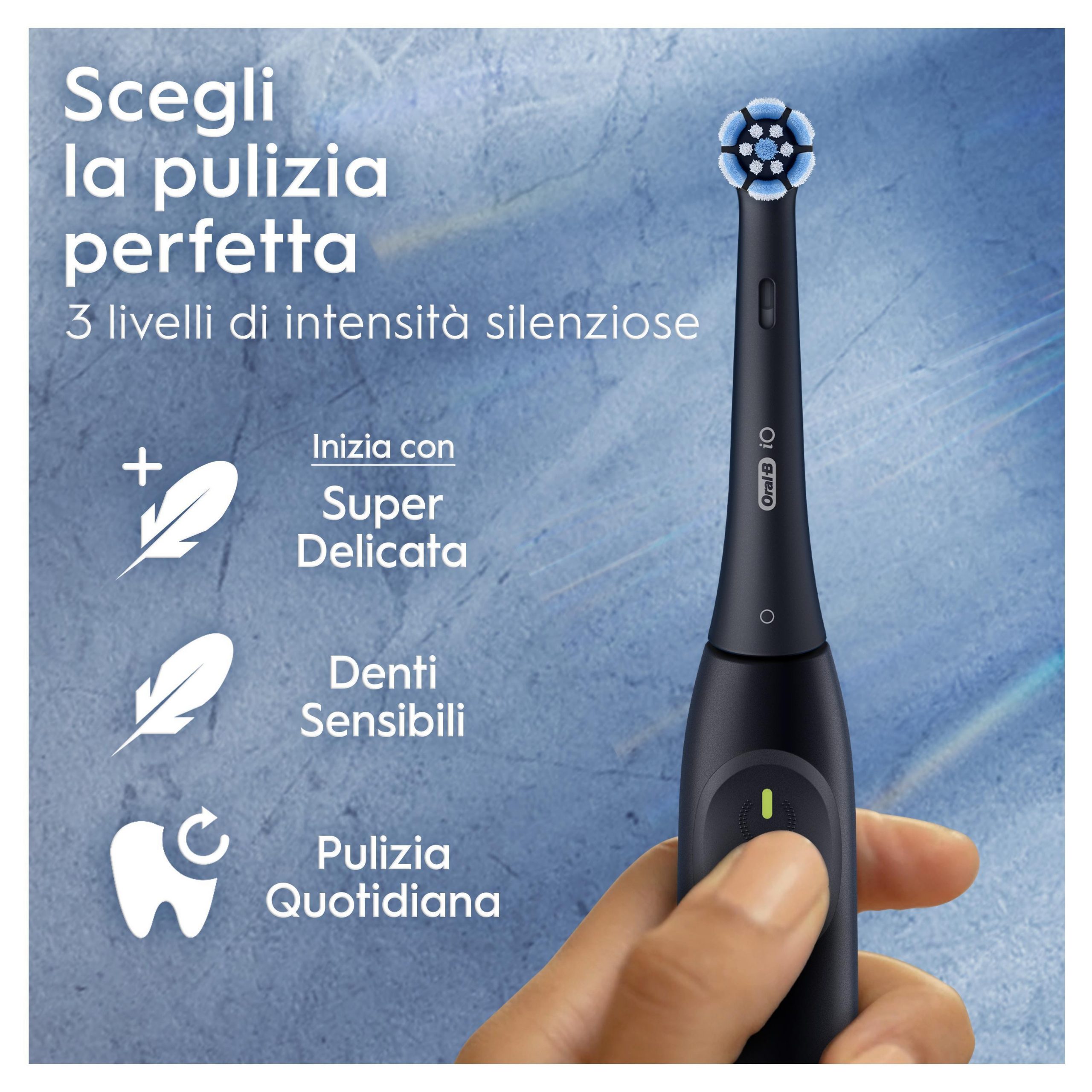 Oral-B iO 2 Clean and Care Black Spazzolino Elettrico con Testina Gentlecare - immagine 2