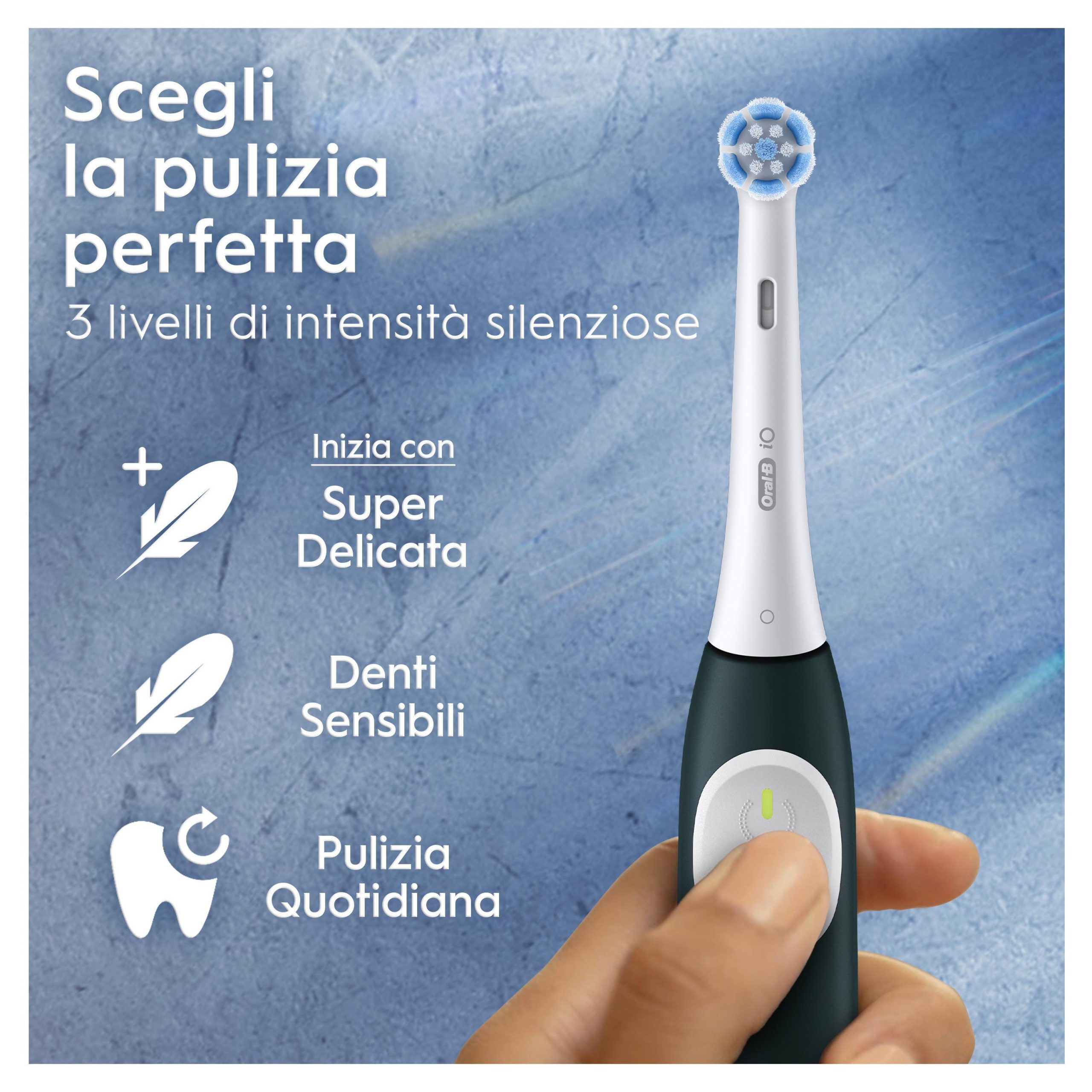 Oral-B iO2 Clean and Care Dark Green Spazzolino Elettrico con Testina Gentlecare - immagine 2
