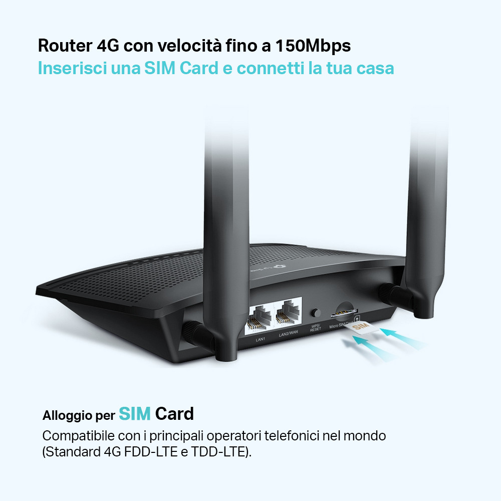 TP-Link TLMR100 Router 4G Wi-Fi 300Mbp - immagine 3