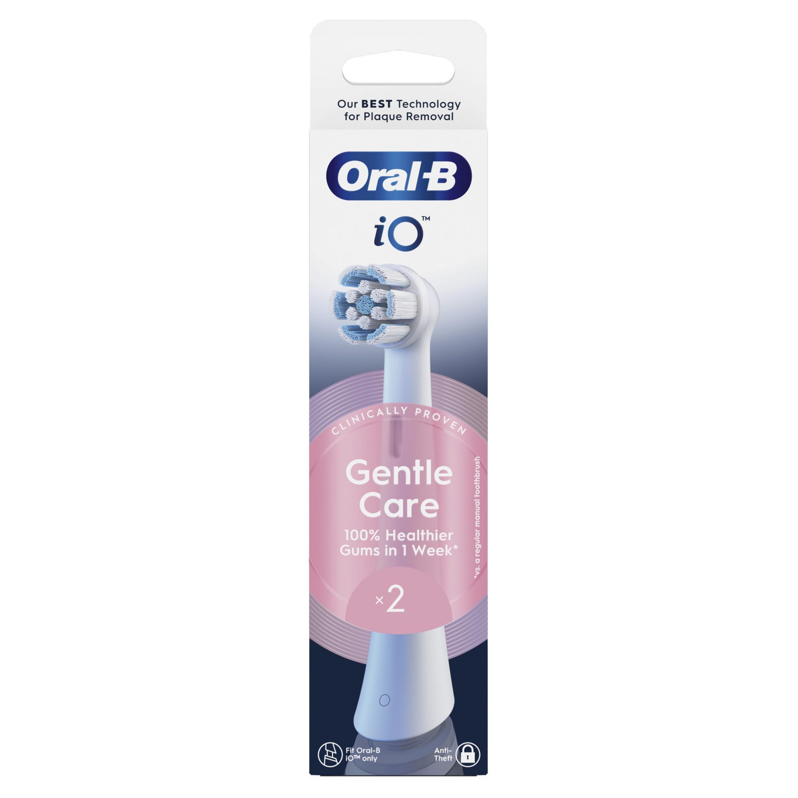 Oral-B 80782582 Testina di Ricambio Gentlecare per Spazzolini iO 2 Pezzi - immagine 2