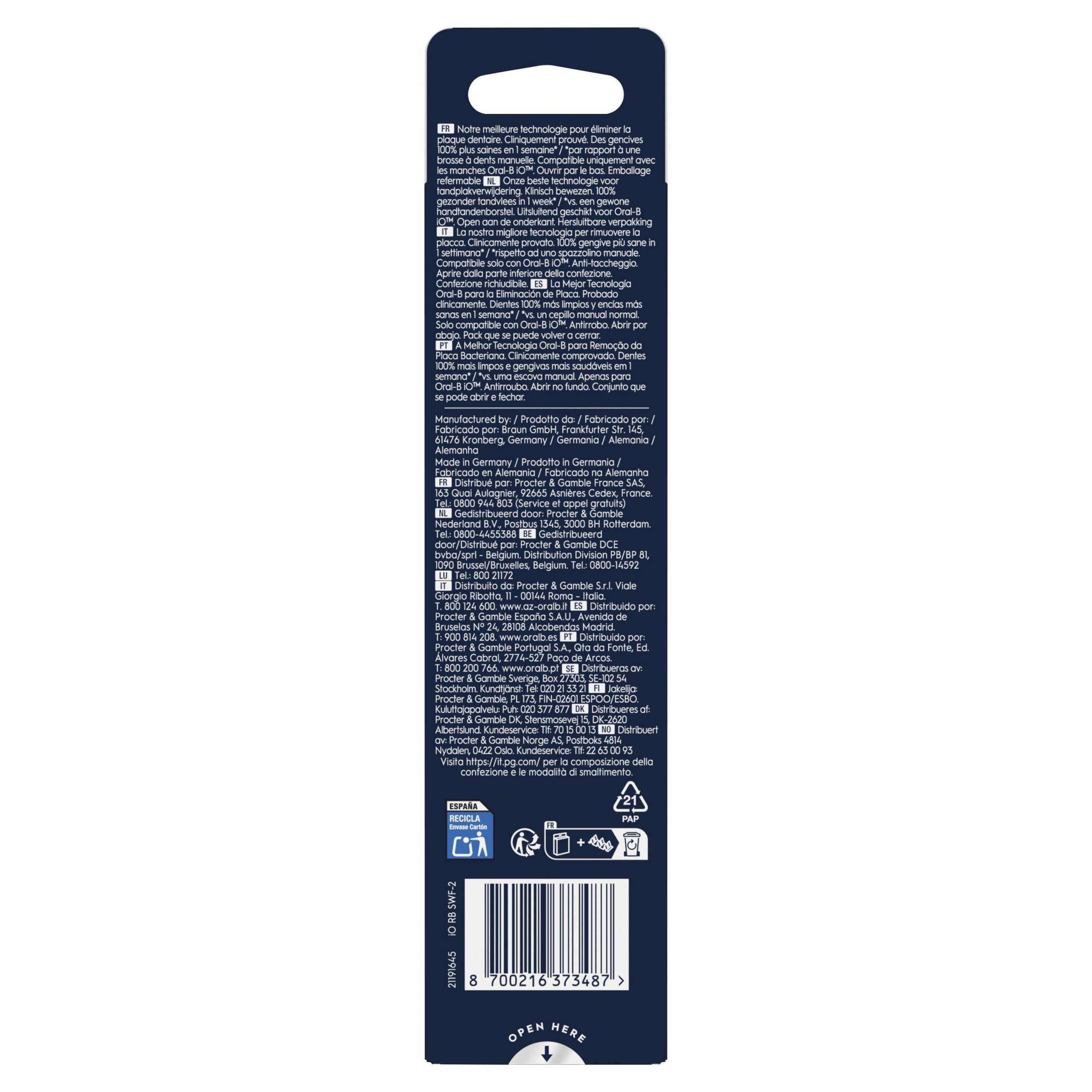 Oral-B 80782582 Testina di Ricambio Gentlecare per Spazzolini iO 2 Pezzi - immagine 5