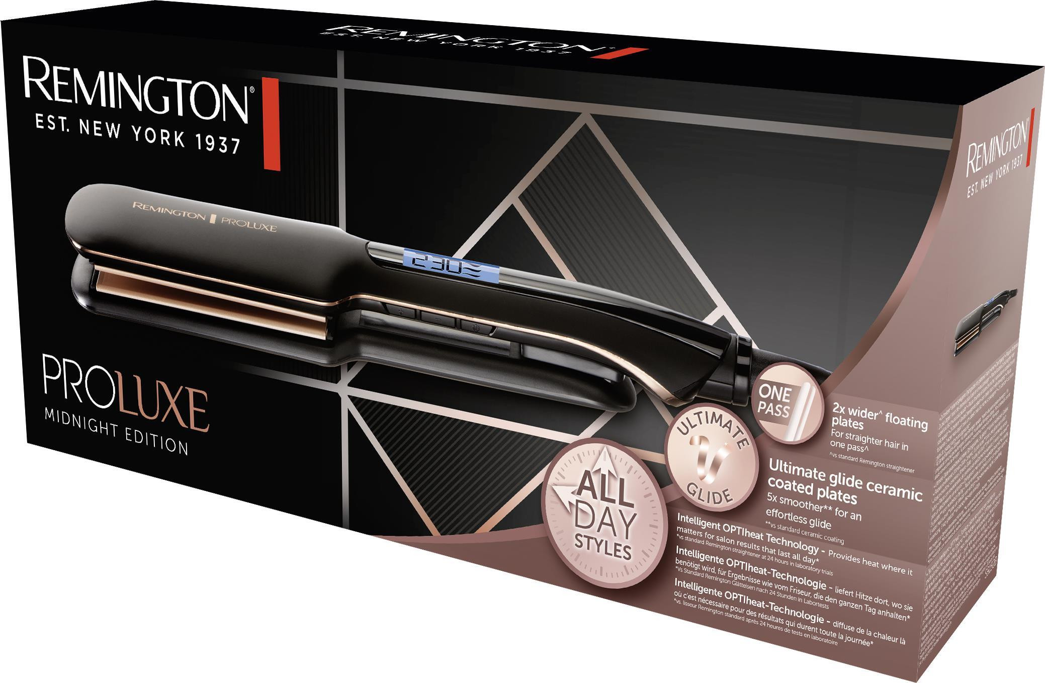 Remington S9150B Optiheat Proluxe Midnight Larga Piastra Capelli 83W - immagine 4