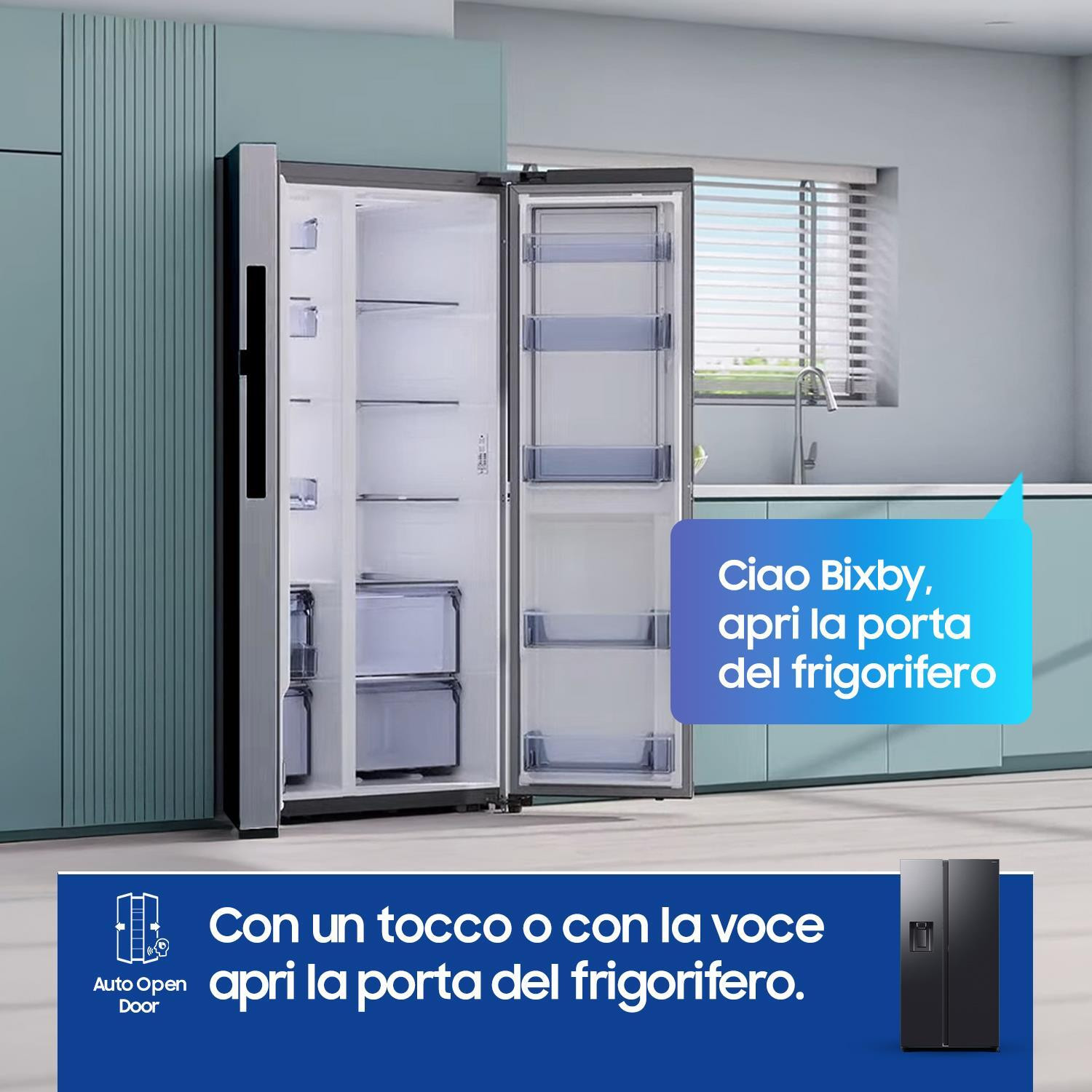 Samsung RS80F66KBFEF Frigorifero Side By Side 635LT Nofrost con Dispenser - immagine 4