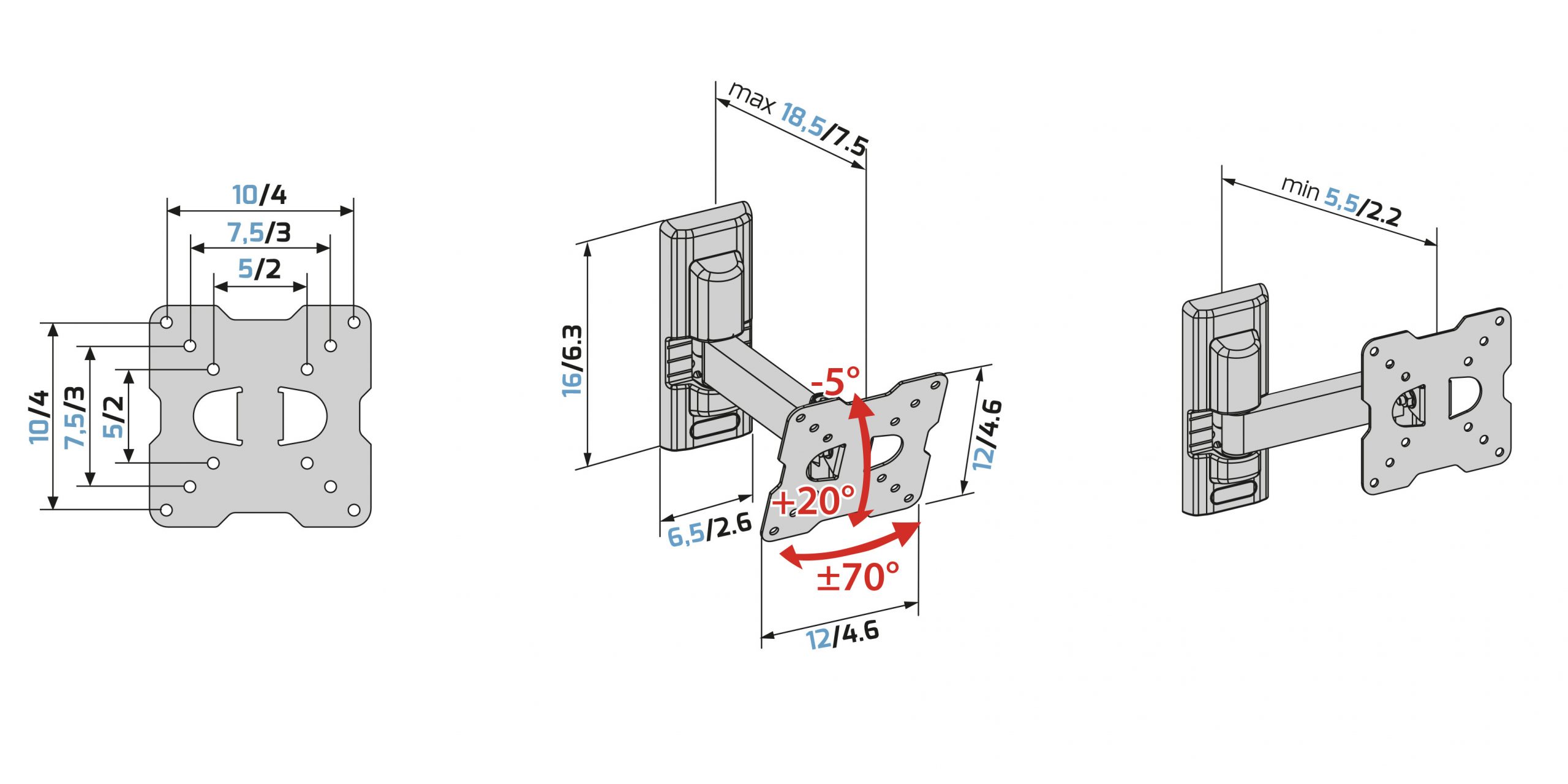 Meliconi Flatstyle FR 100 Supporto TV Un Braccio Fino a 25 Pollici Max 30 KG - immagine 2