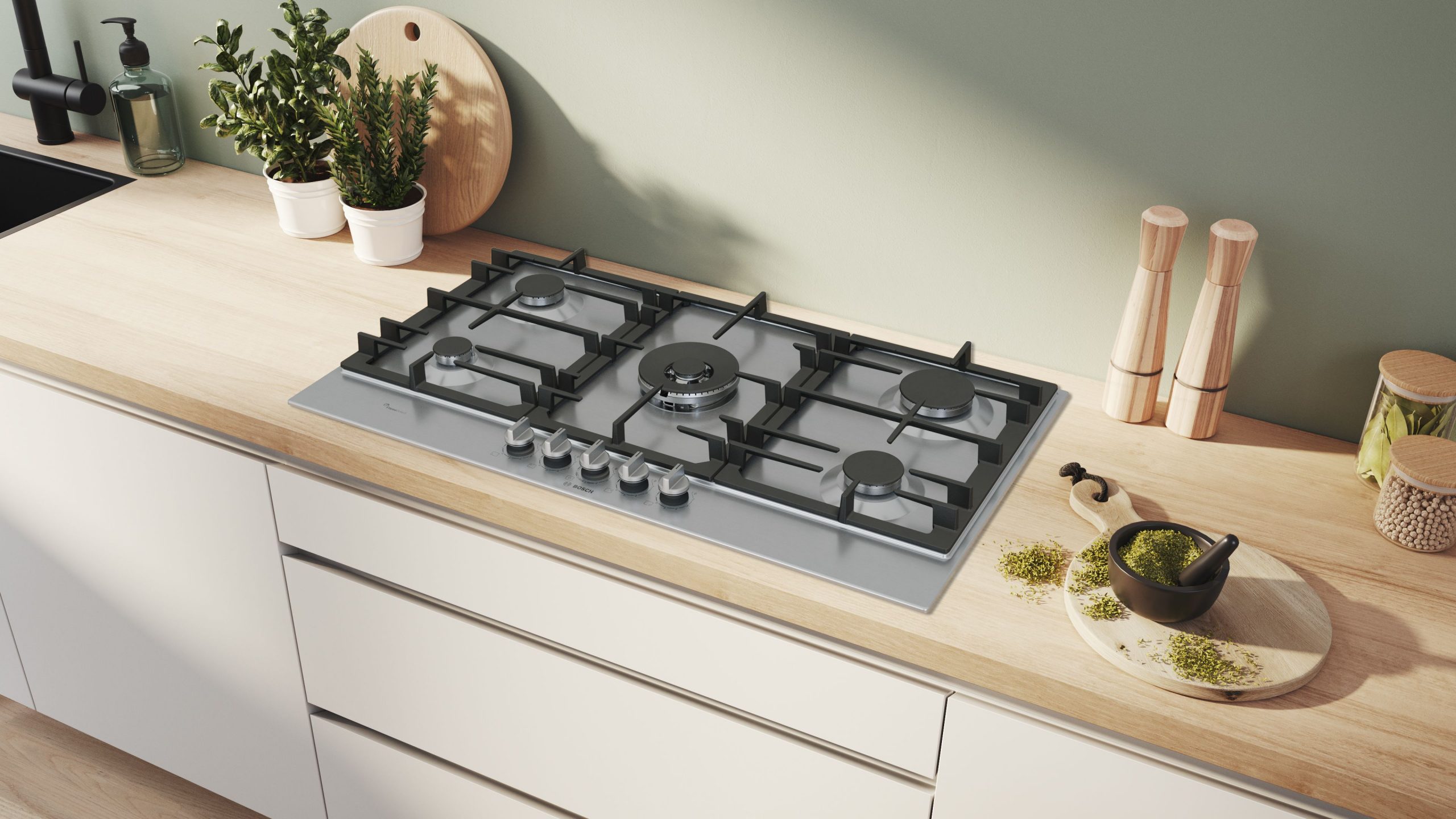 Bosch PCR9A5I90 Piano Cottura a Gas 90CM 5 Fuochi Griglie in Ghisa - immagine 5