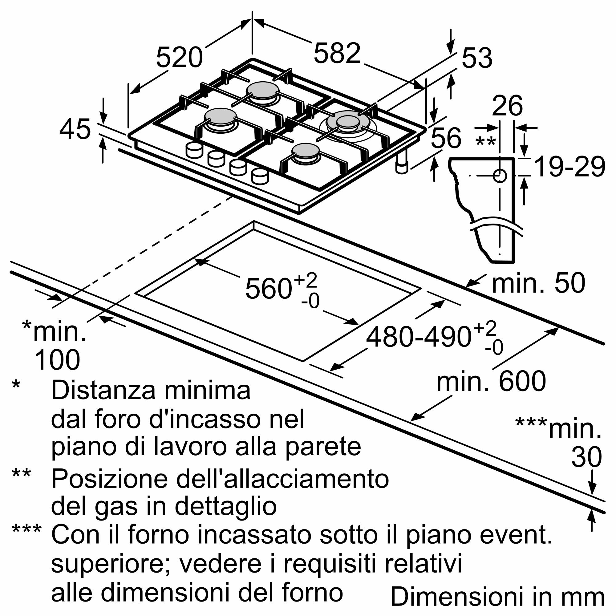 Bosch PGH6B5K60 Piano Cottura A Gas 60CM 4 Fuochi Griglie in Ghisa - immagine 6