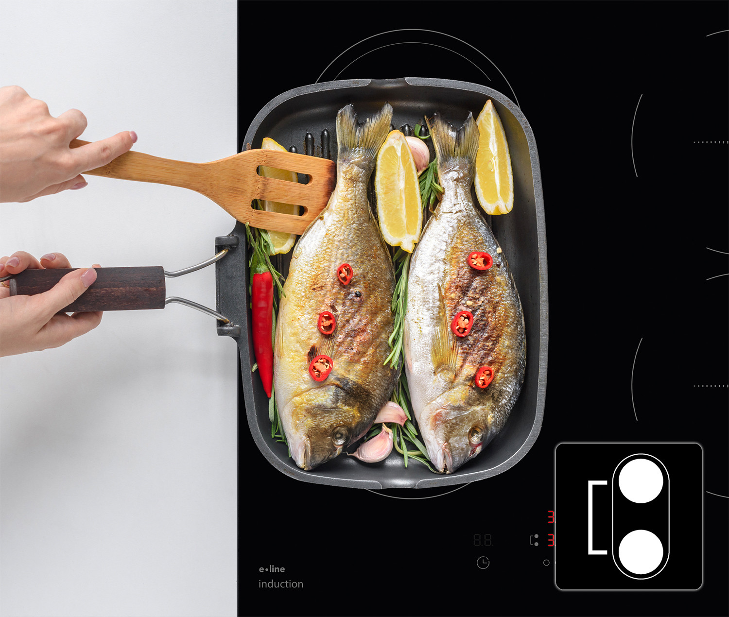 Glem Gas GTI741BSL Piano Cottura A Induzione 70CM 4 Zone - immagine 3