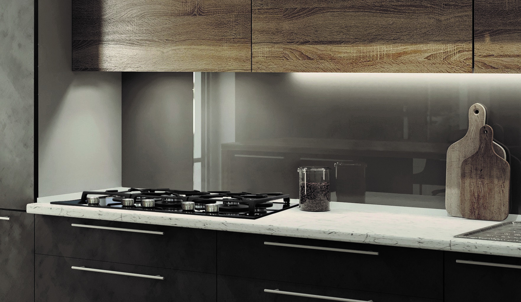 Glem GV75TXBK Piano Cottura a Gas in Vetro 70CM 5 Fuochi Griglie in Ghisa - immagine 2