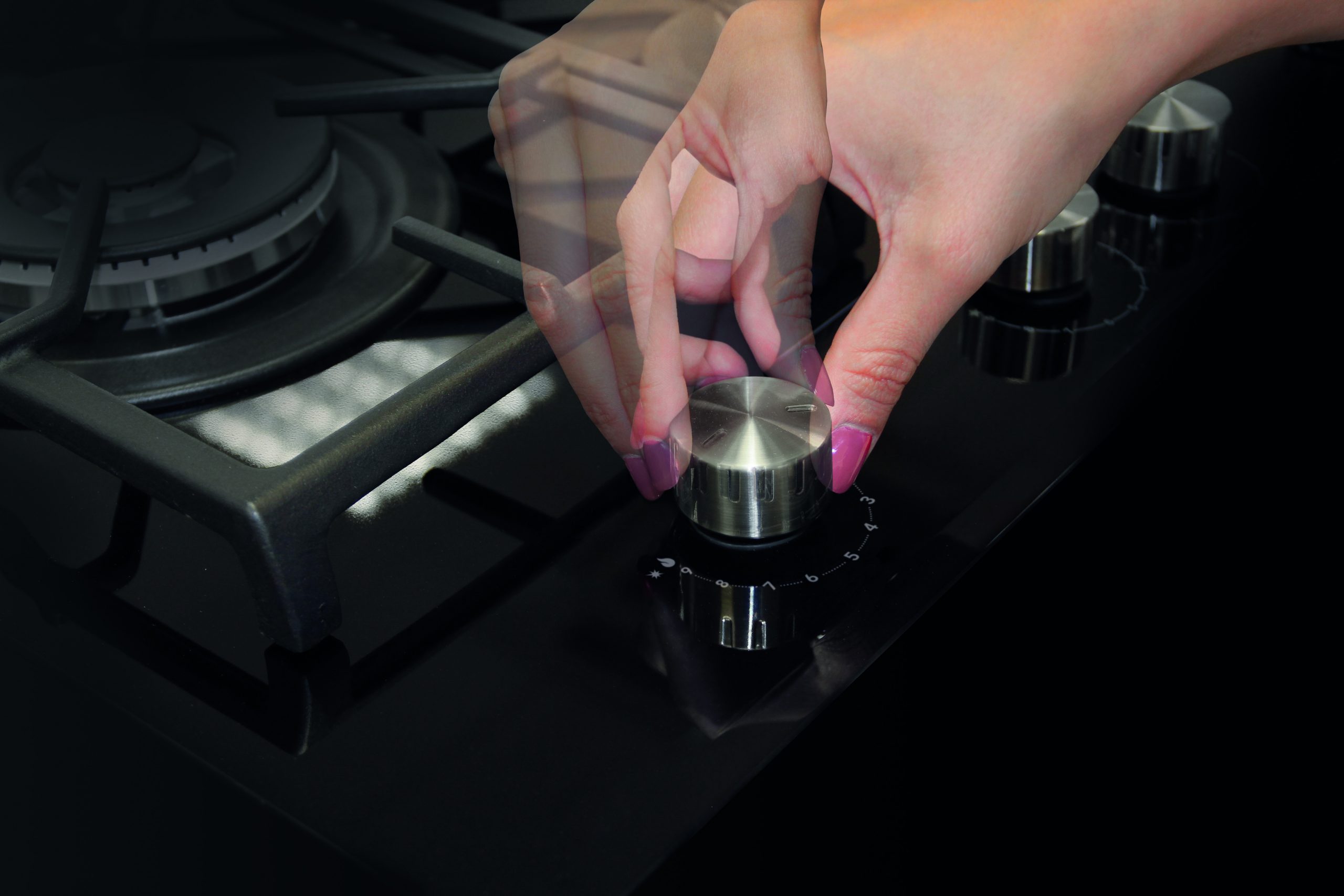 Glem GV75TXBK Piano Cottura a Gas in Vetro 70CM 5 Fuochi Griglie in Ghisa - immagine 5