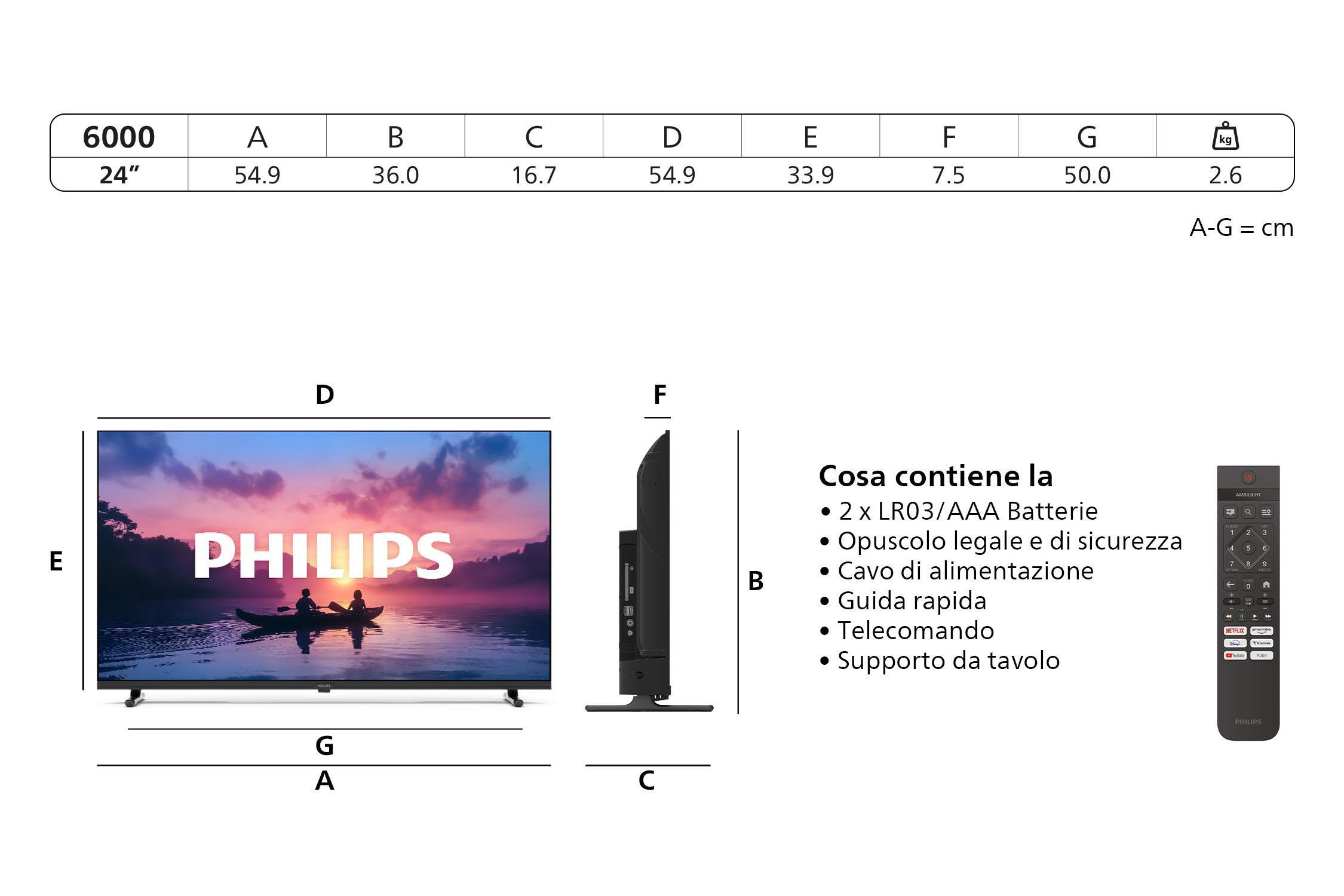 Philips 24PHS6000 Smart TV LED 24 Pollici HD 2K Titan TV - immagine 3