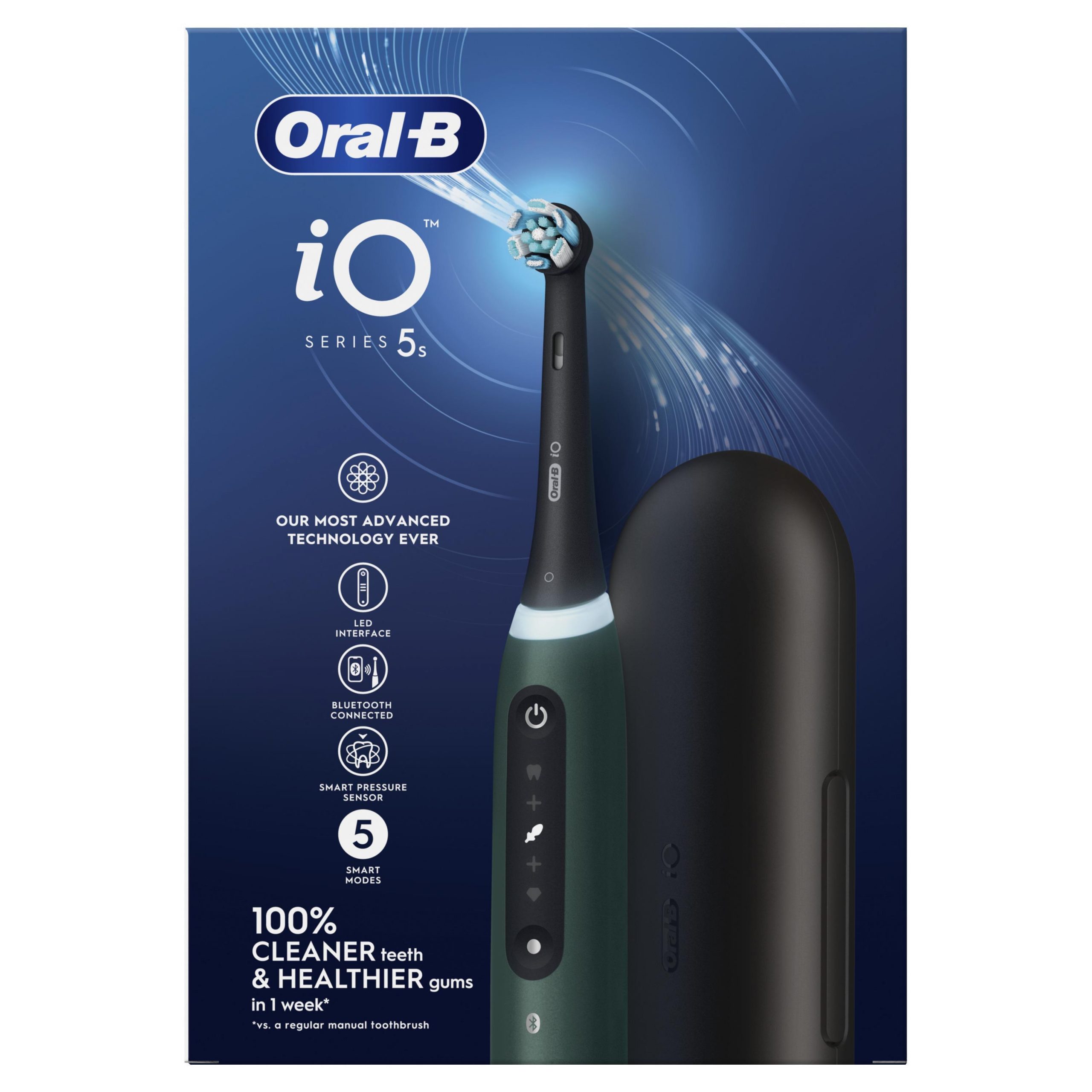 Oral-B iO 5s Forest Green Spazzolino Elettrico con Base di Ricarica e Custodia - immagine 2