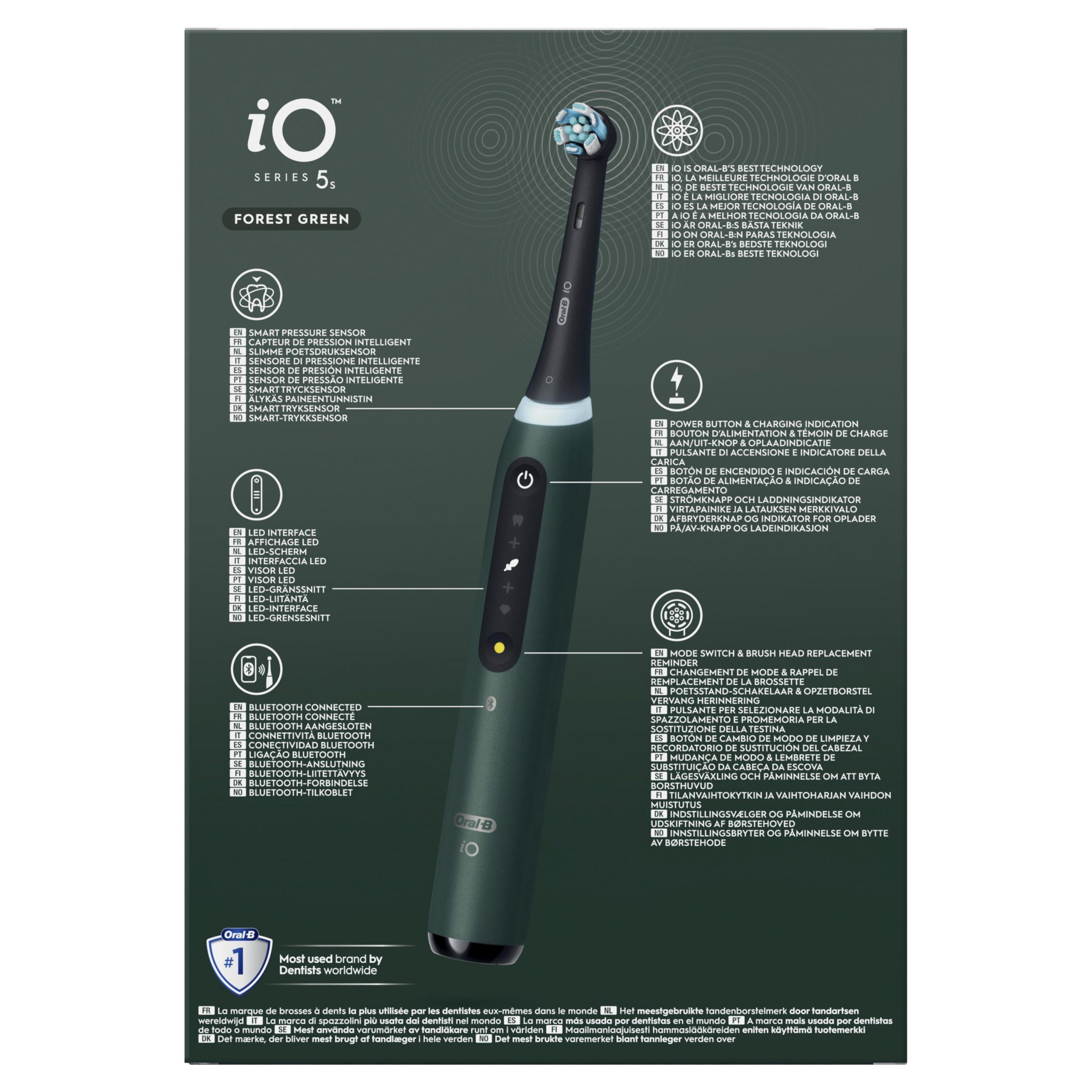 Oral-B iO 5s Forest Green Spazzolino Elettrico con Base di Ricarica e Custodia - immagine 4