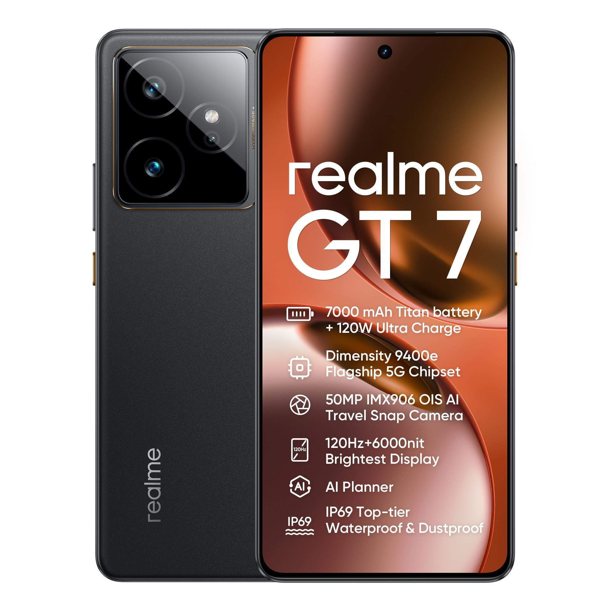 Realme GT 7 Icesense Black Smartphone 6.78 12GB 512GB con Smartwatch S2 BK - immagine 2