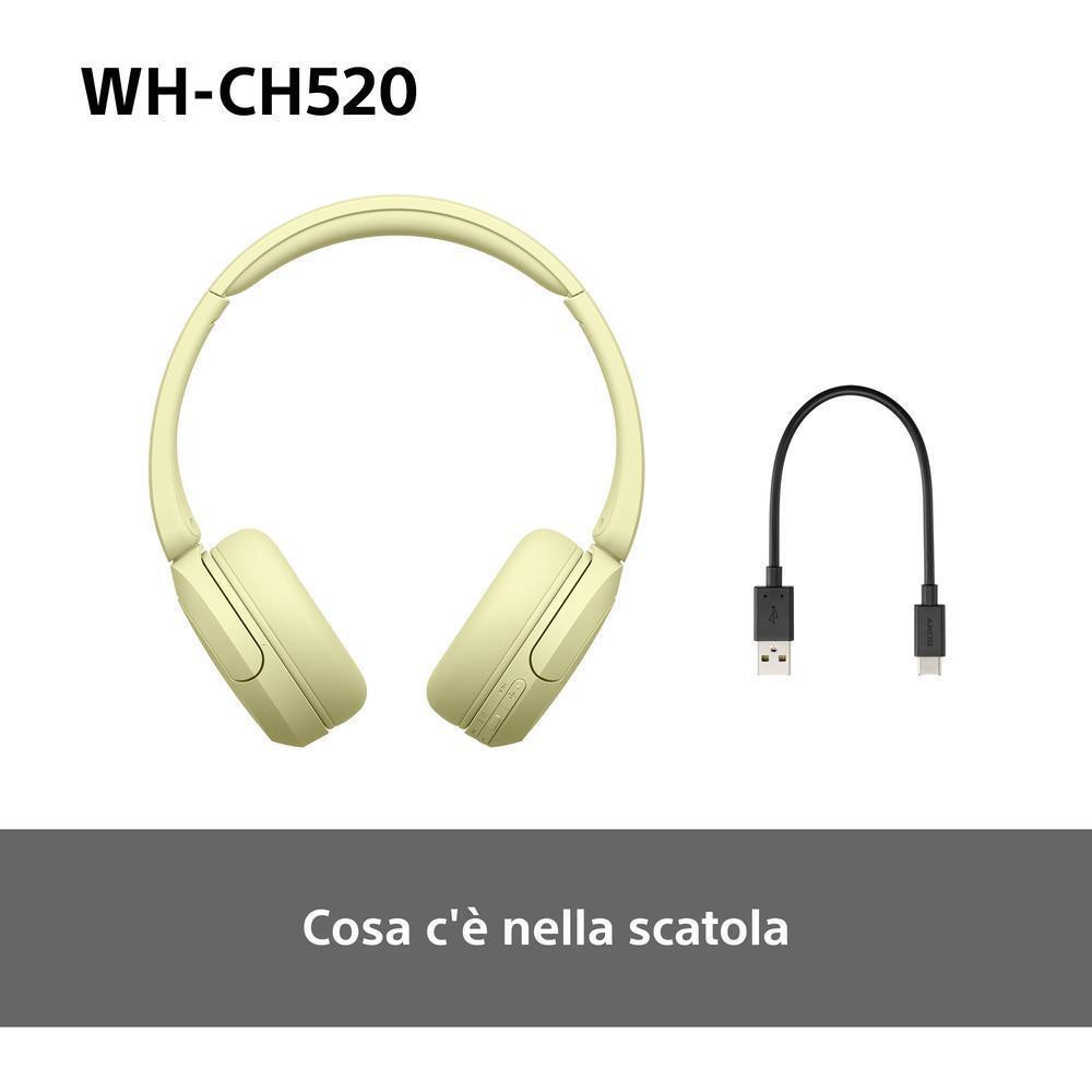 Sony WH-CH520 Giallo Cuffie Wireless Bluetooth con Controllo Vocale - immagine 3