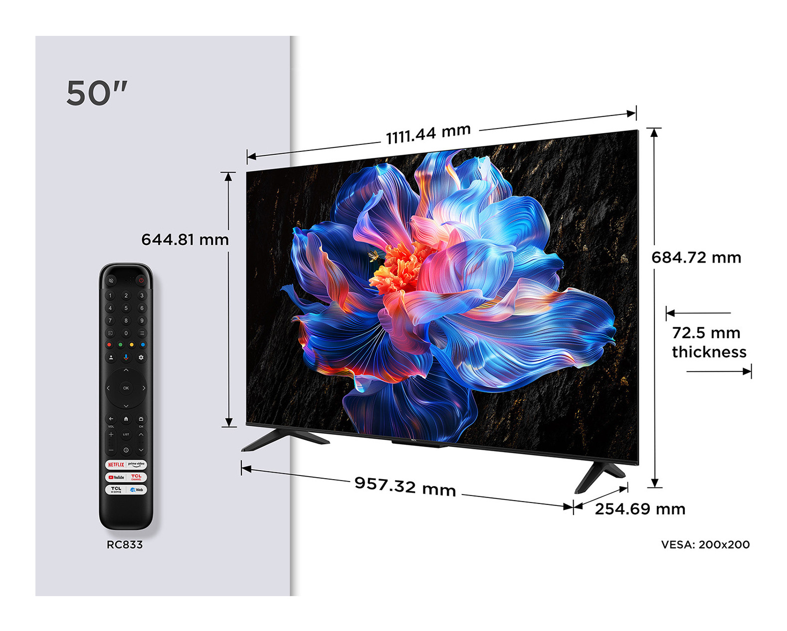 TCL 50P69K Smart TV LED 50 Pollici UHD 4K Google TV - immagine 2