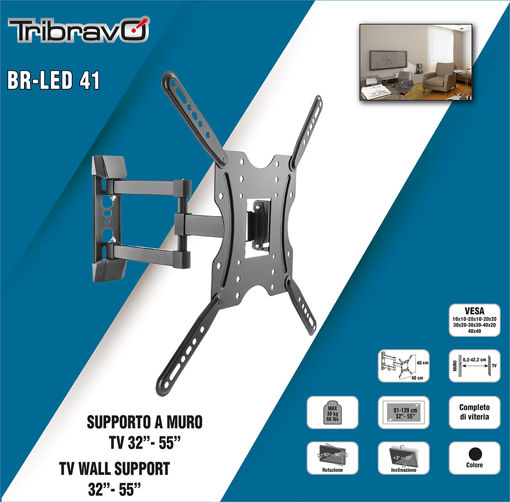 Bravo BR LED 41 Supporto TV da 32 a 55 Pollici Portata Max 30KG - immagine 2