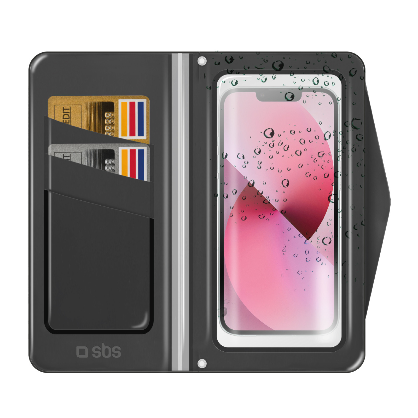 SBS TEWATERWALK Nero Custodia a Libro Universale Resistente Agli Schizzi - immagine 3