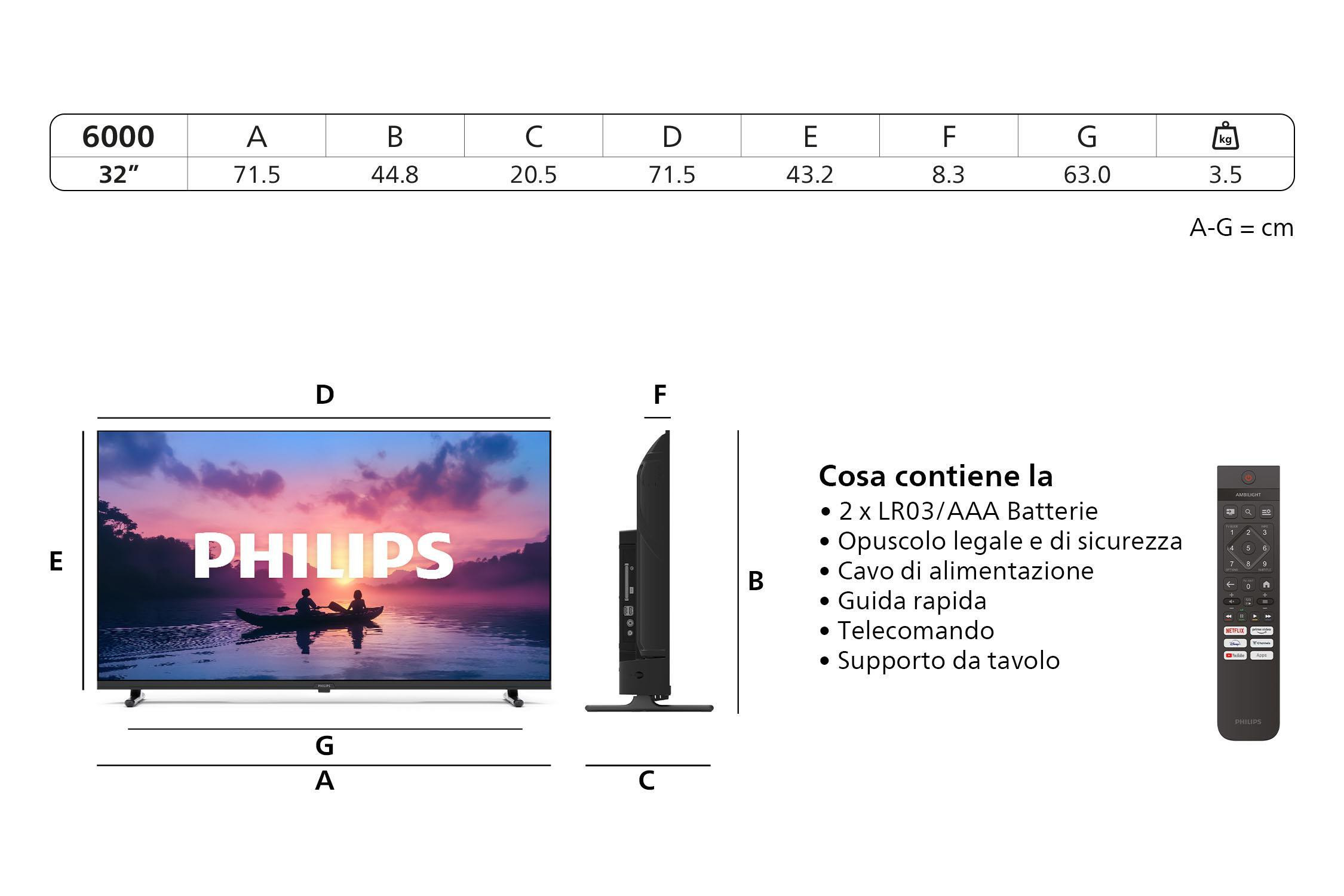 Philips 32PHS6000 Smart TV LED 32 Pollici HD 2K Titan TV - immagine 2