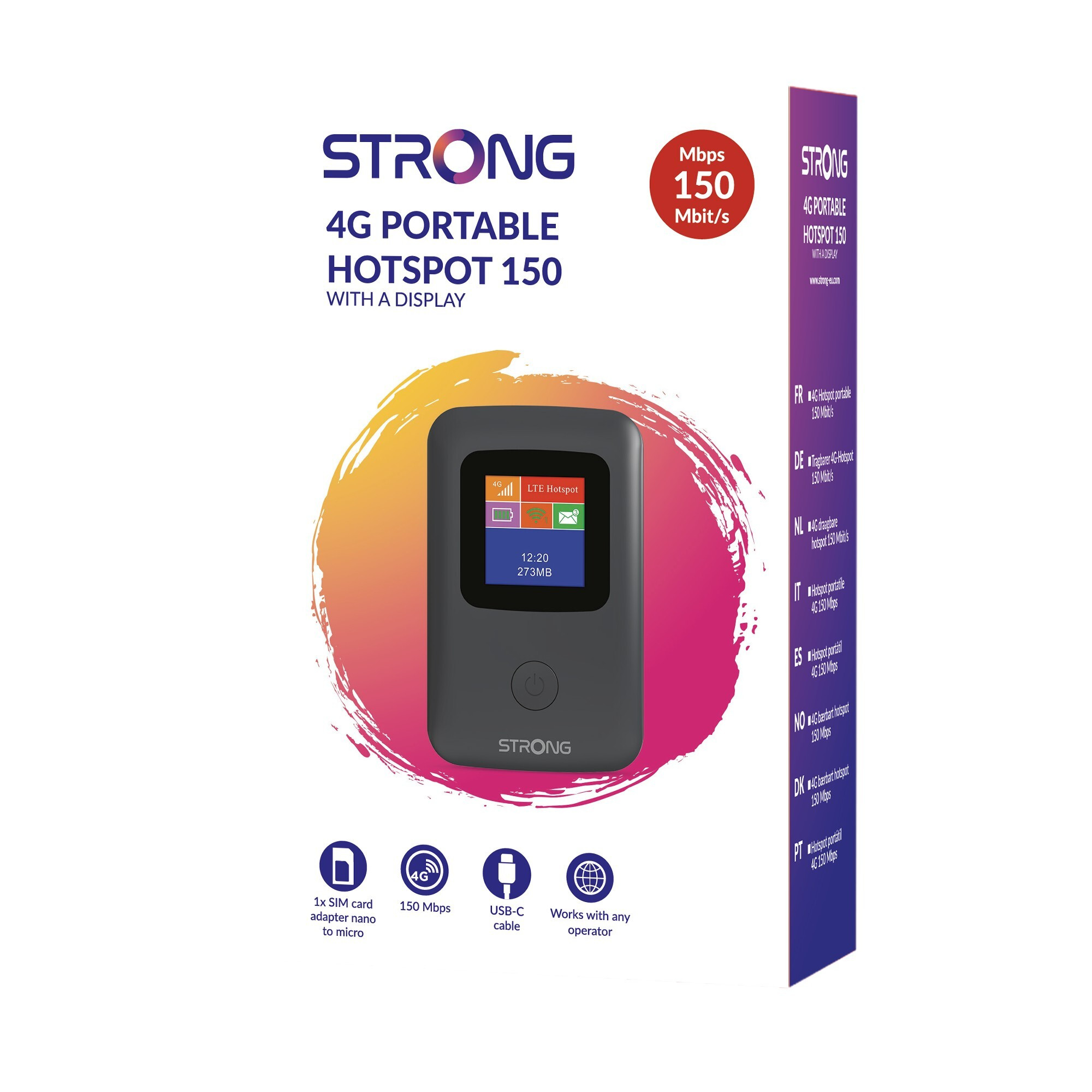 Strong 4GMIFI150CD Router 4G LTE 150mbit-s Wi-Fi con Display - immagine 3