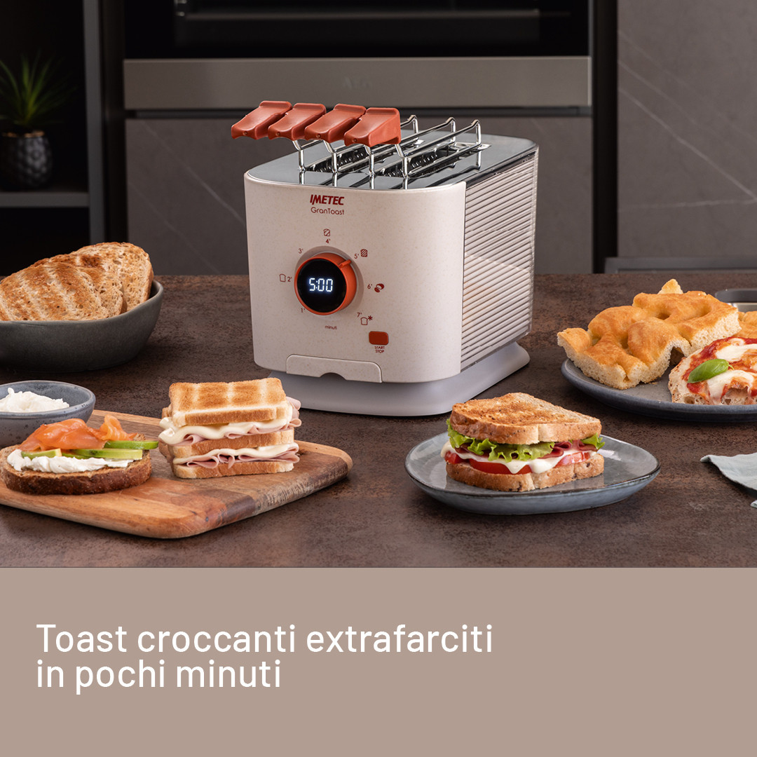 Imetec GranToast Sabbia Tostapane 600W con Pinze XL - immagine 2