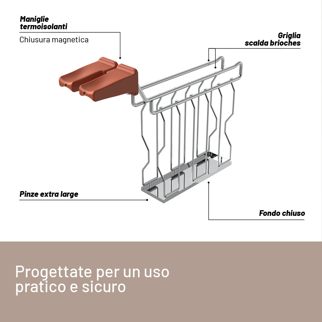 Imetec GranToast Sabbia Tostapane 600W con Pinze XL - immagine 3