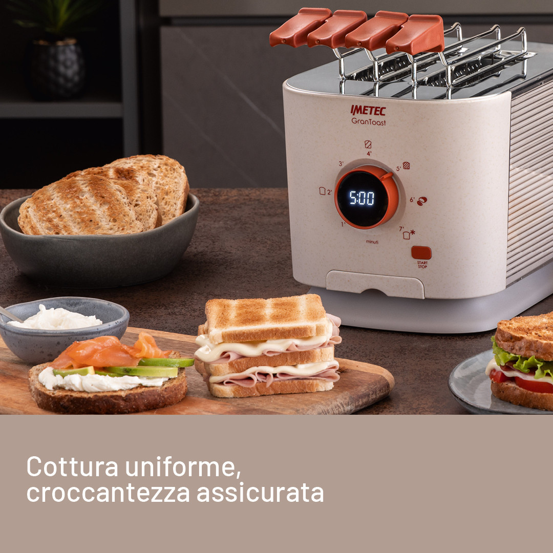 Imetec GranToast Sabbia Tostapane 600W con Pinze XL - immagine 6