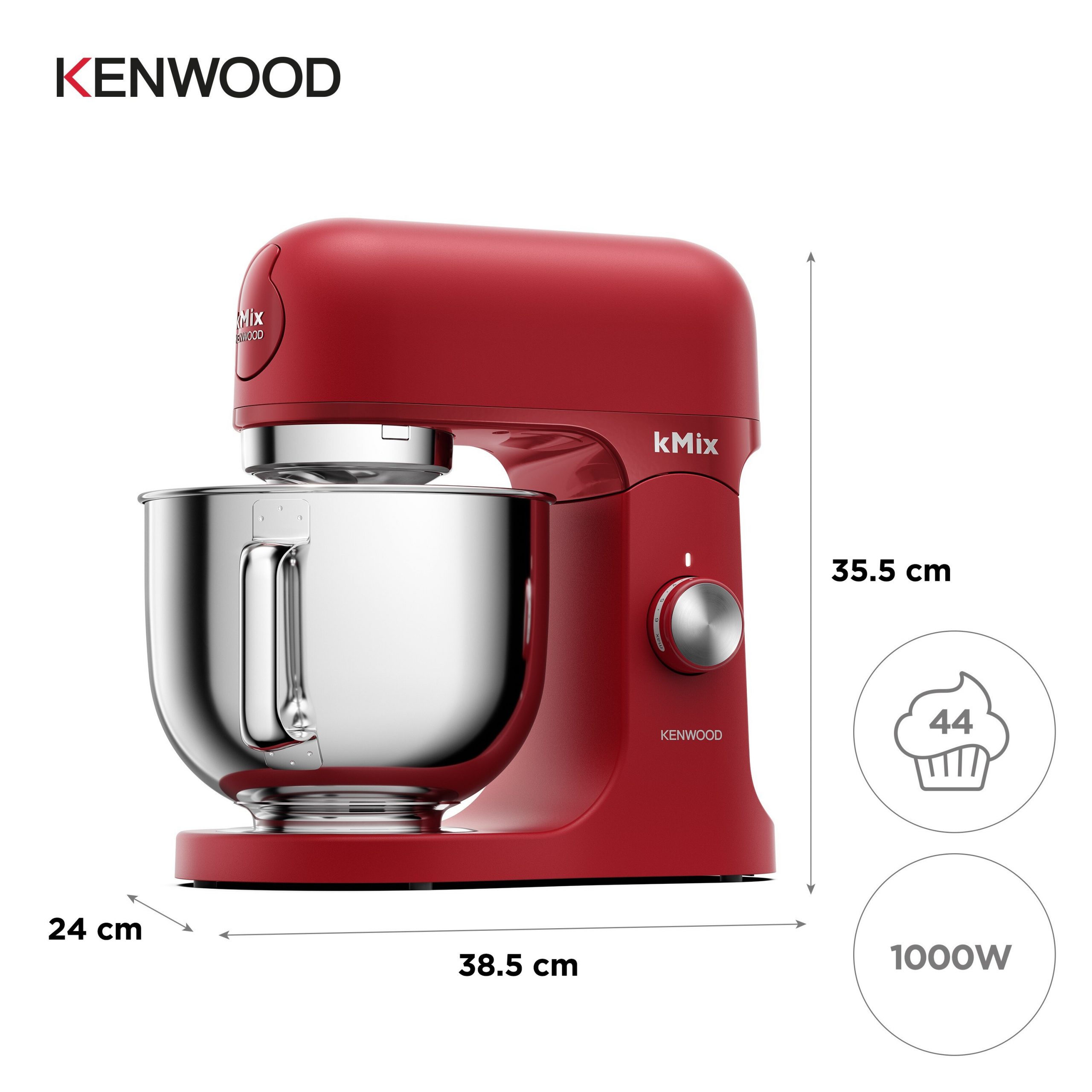 Kenwood kMix Bold Red KMX751ARD Impastatore 1000W con Ciotola Inox da 5 LT - immagine 2