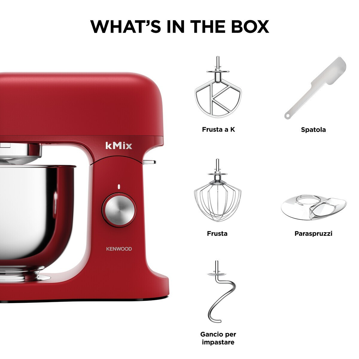Kenwood kMix Bold Red KMX751ARD Impastatore 1000W con Ciotola Inox da 5 LT - immagine 3