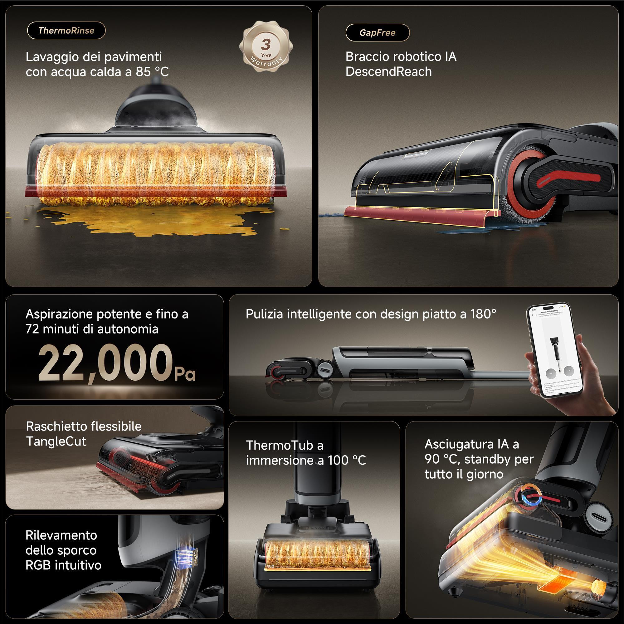 Dreame H15 Pro Heat Aspirapolvere Lavapavimenti con 2 Serbatoi - immagine 3