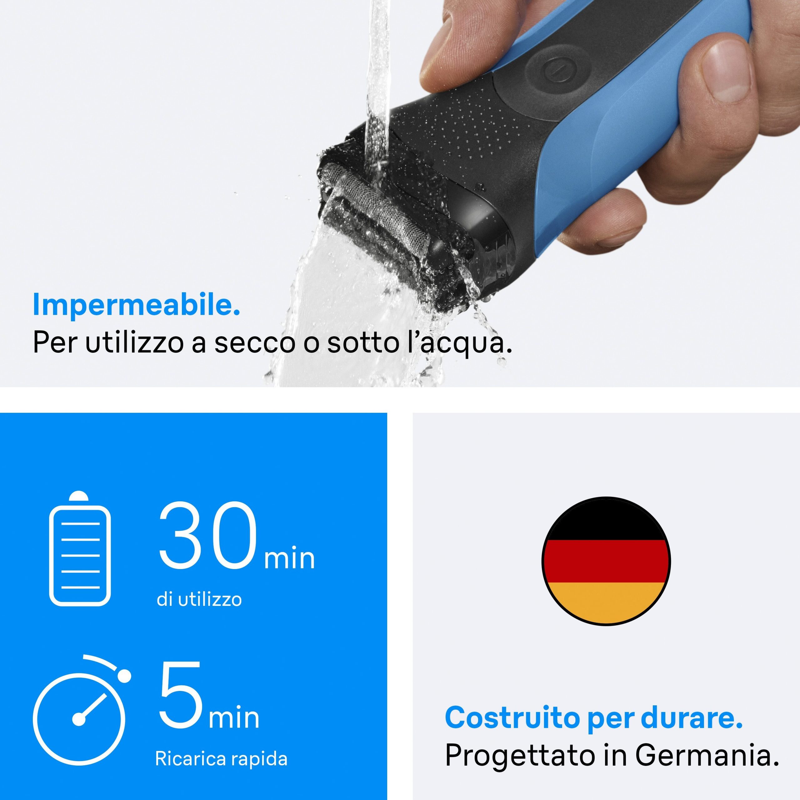 Braun 310BT Rasoio Elettrico Ricaricabile Wet Dry - immagine 4