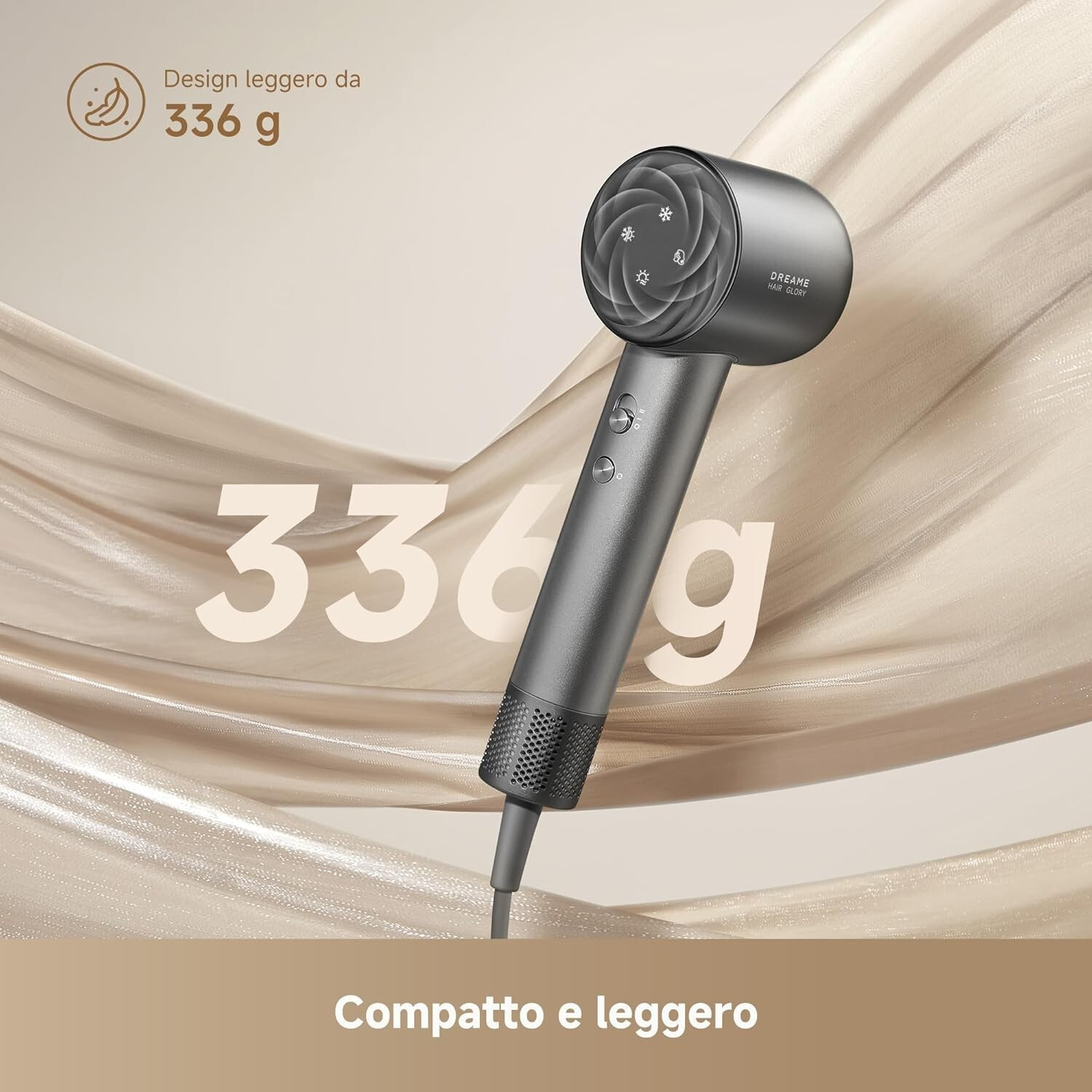 Dreame Glory Mix Nero Asciugacapelli 2200W con Diffusore - immagine 3