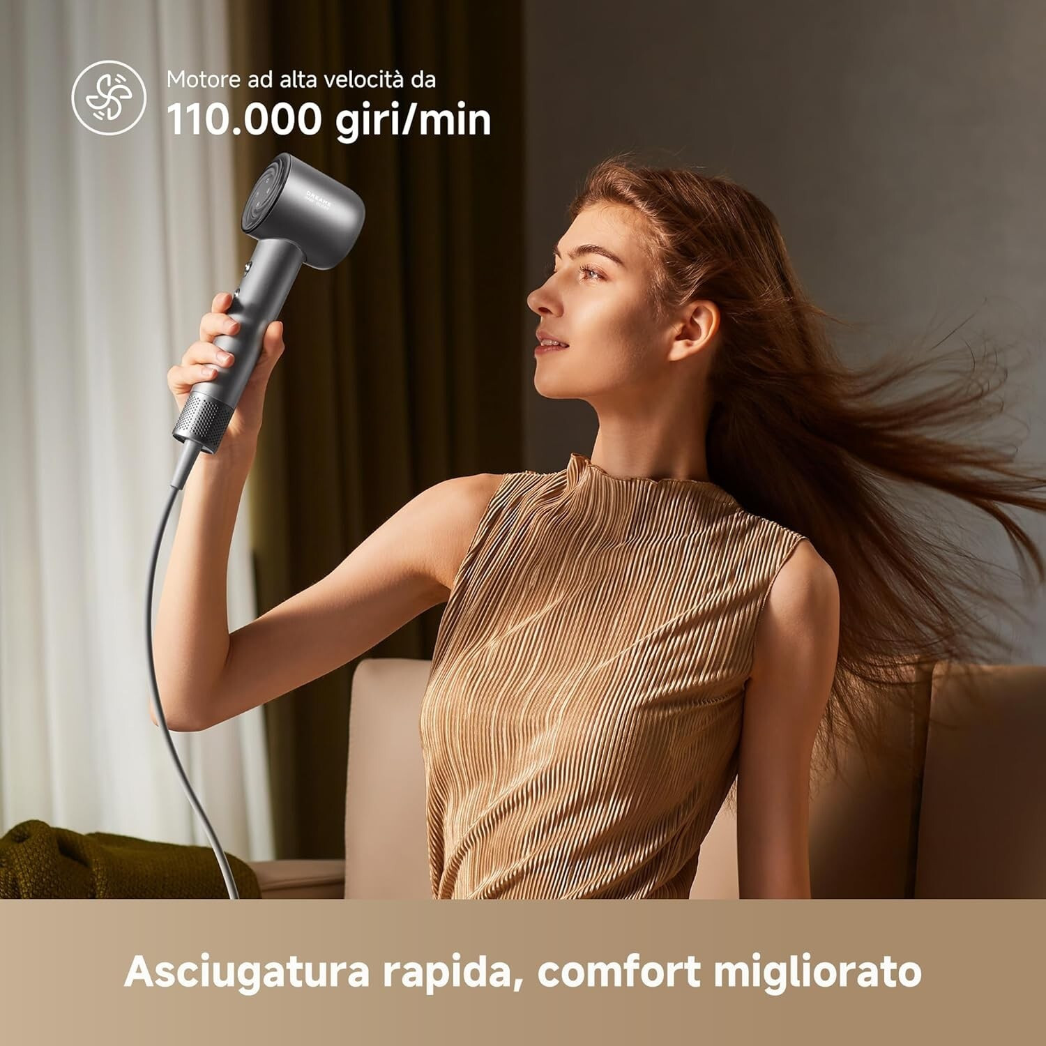 Dreame Glory Mix Nero Asciugacapelli 2200W con Diffusore - immagine 4