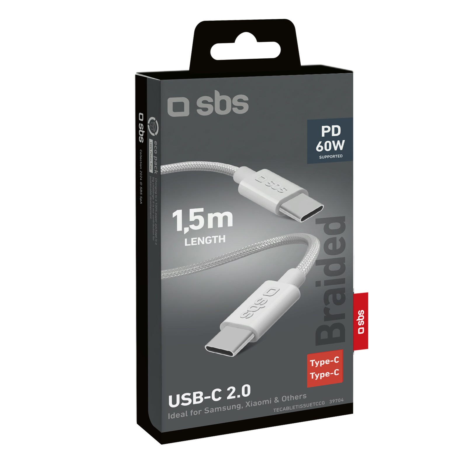 SBS TECABLETISSUETCCG Cavo USB-C - USB-C in Tessuto 1.5MT - immagine 3