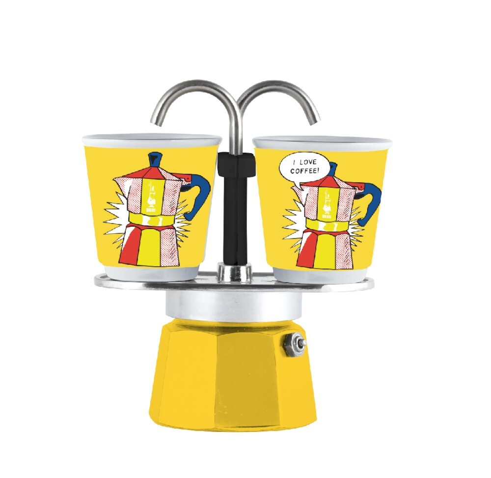 Bialetti Set Mini Express Lichtenstein Caffettiere 2 Tazze con 2 Bicchierini - immagine 3