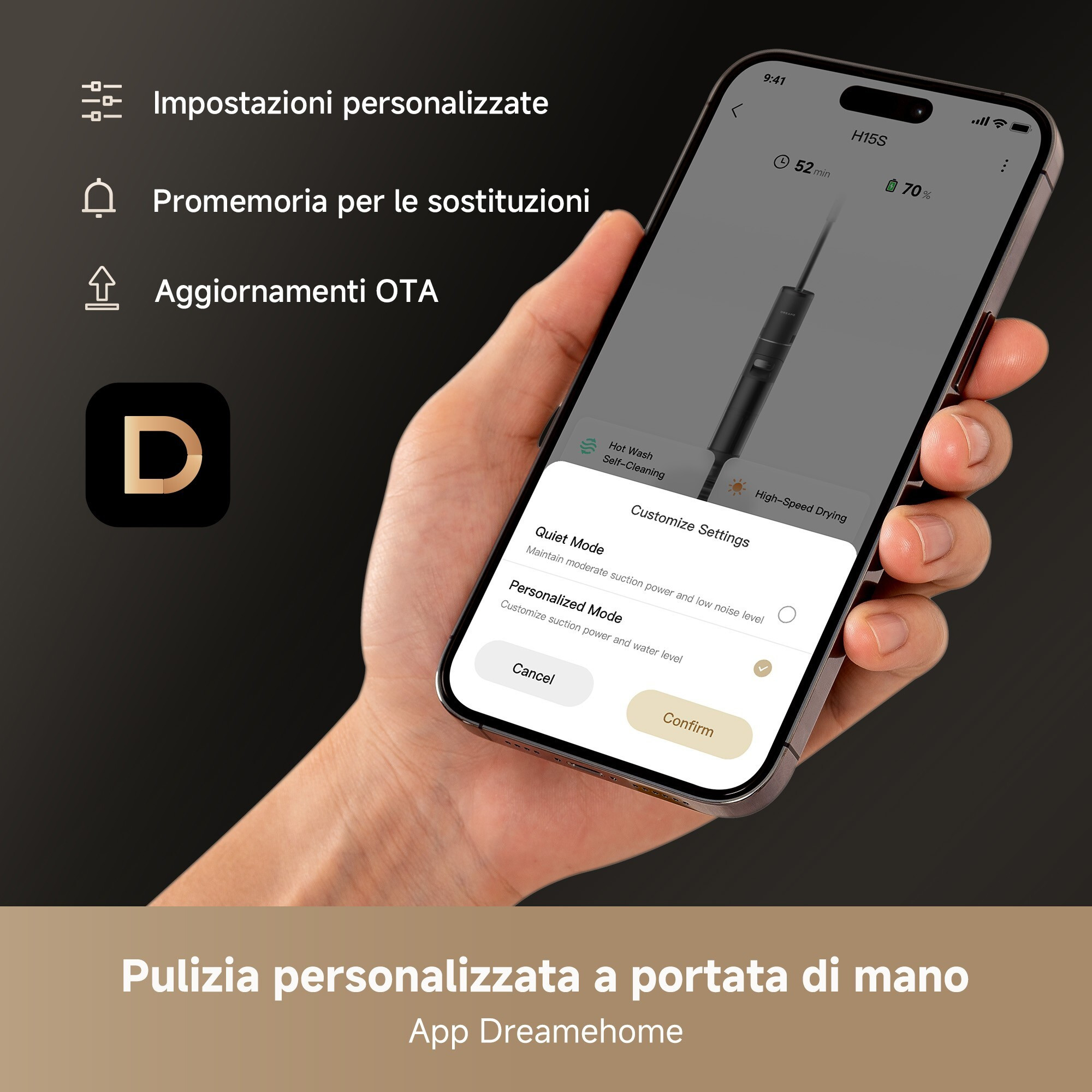 Dreame 15S Aspirapolvere Lavapavimenti con 2 Serbatoi - immagine 3