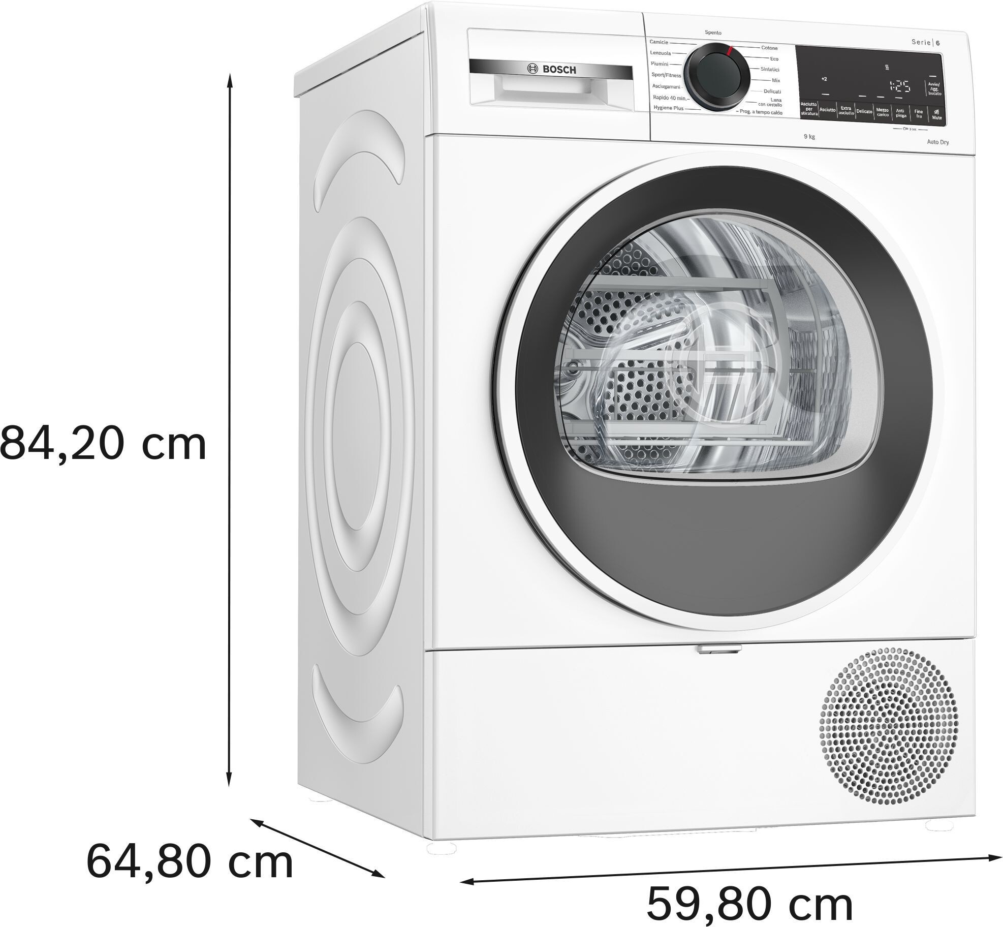 Bosch WQG243D8IT Asciugatrice Carica Frontale 9KG Pompa di Calore - immagine 2